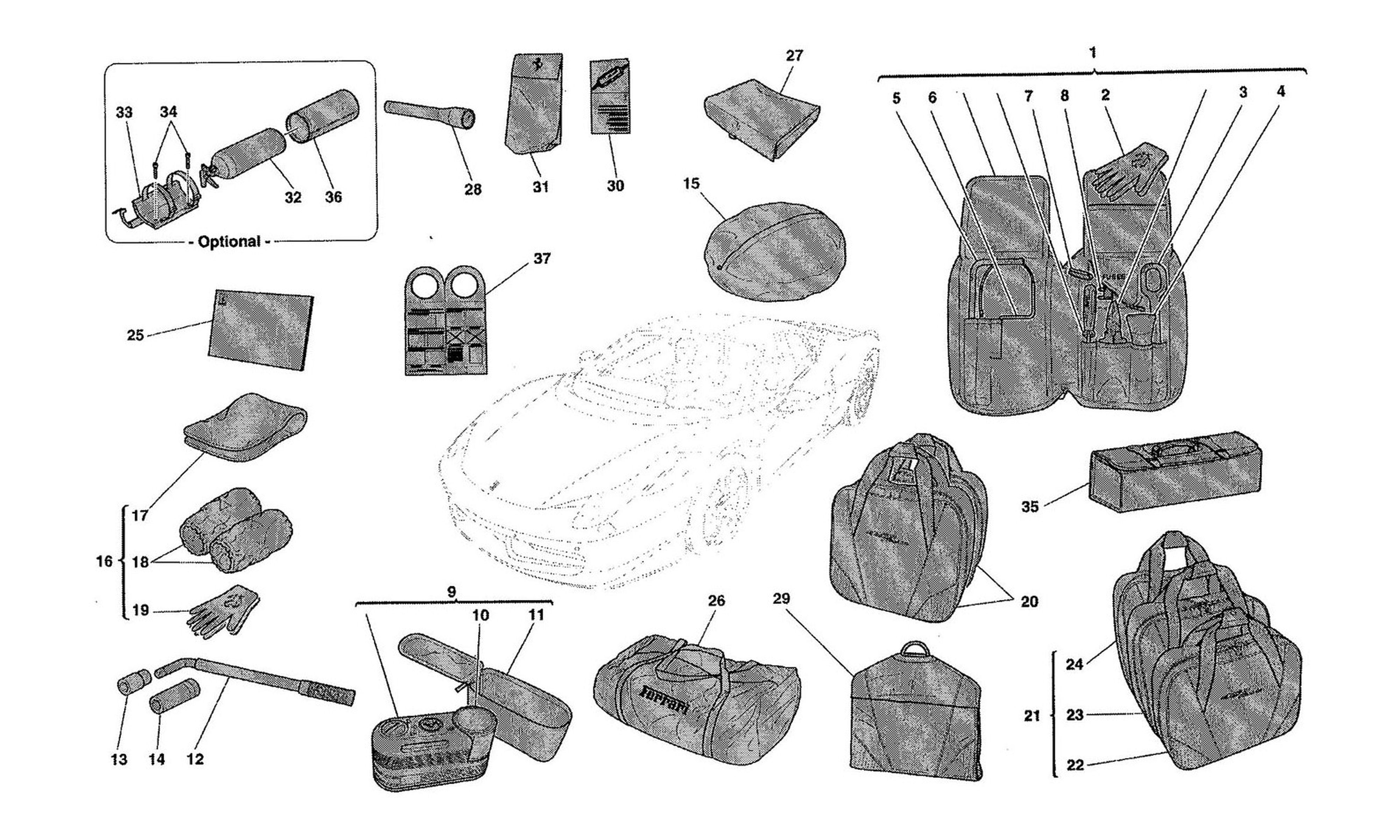 Schematic: Tools And Accessories Provided With Vehicle