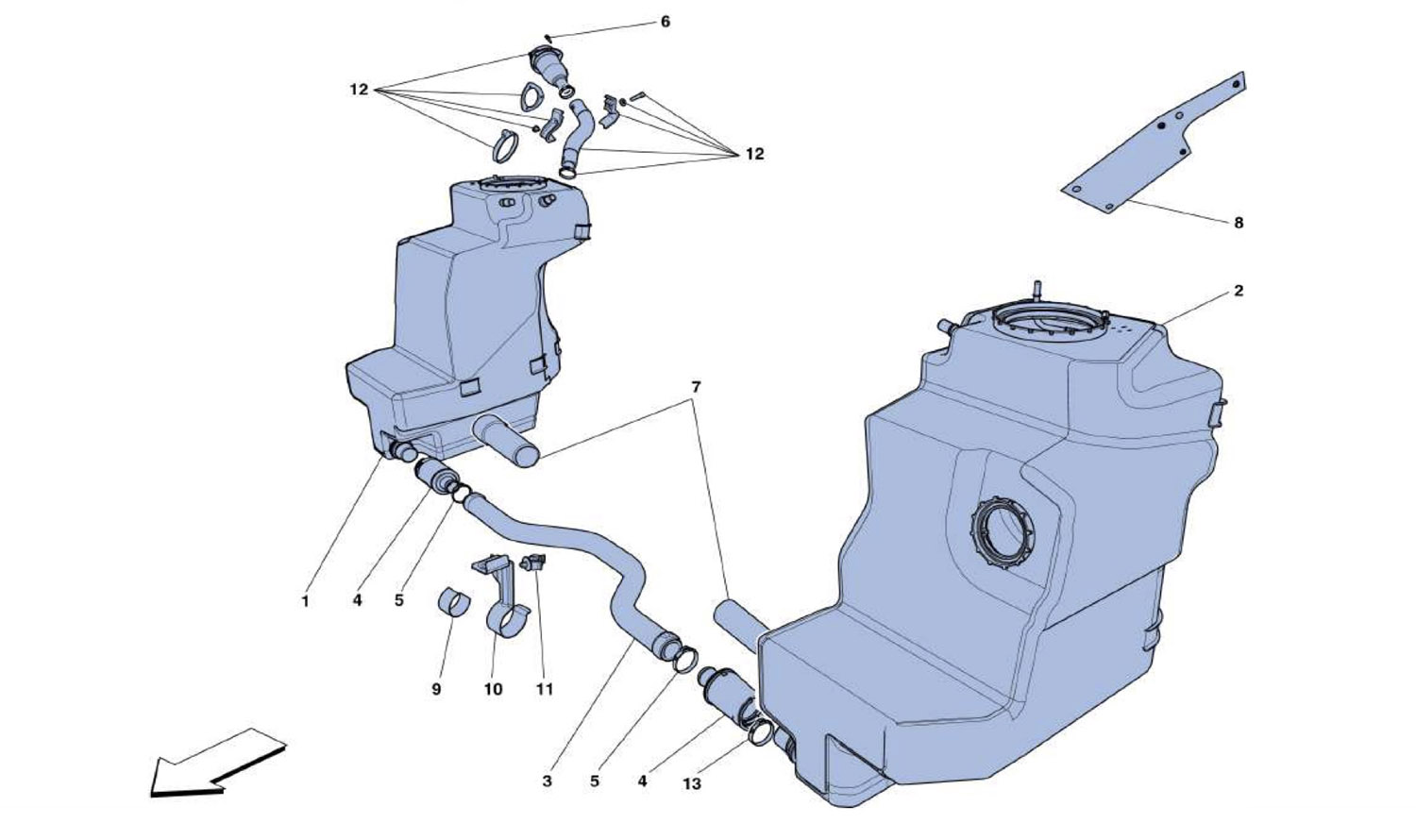 Schematic: Fuel Tanks And Union