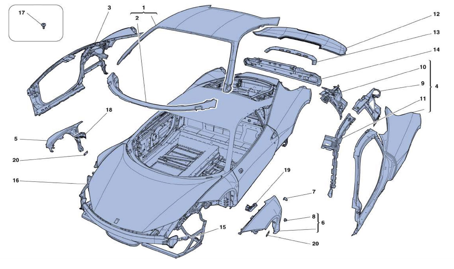 Schematic: Body - Outer Trims