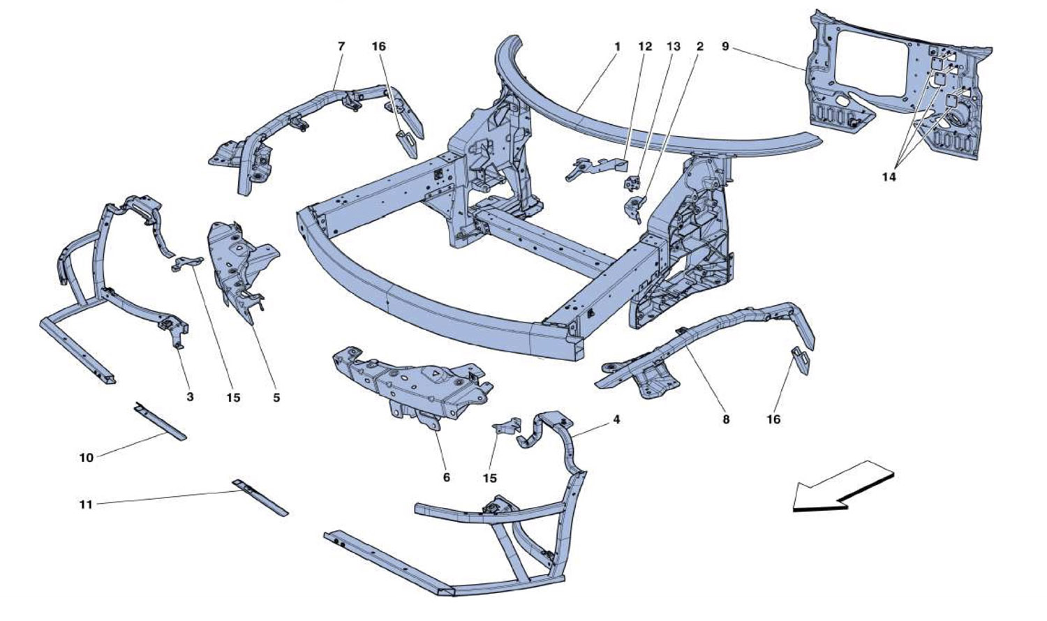 Schematic: Frame - Complete Front Part Structures And Plates