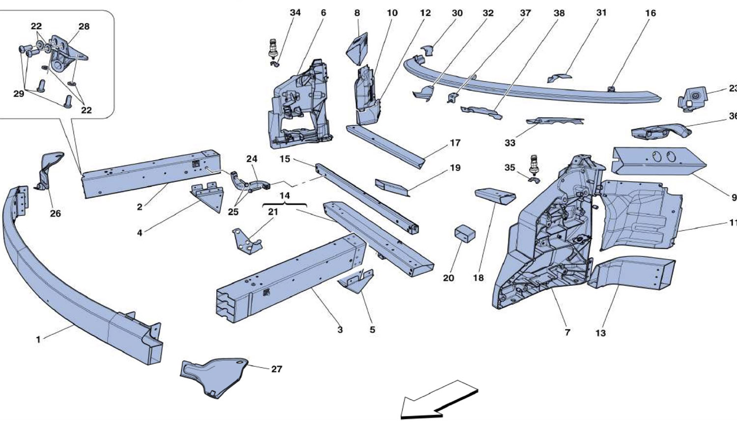 Schematic: Frame - Front Elements Structures And Plates