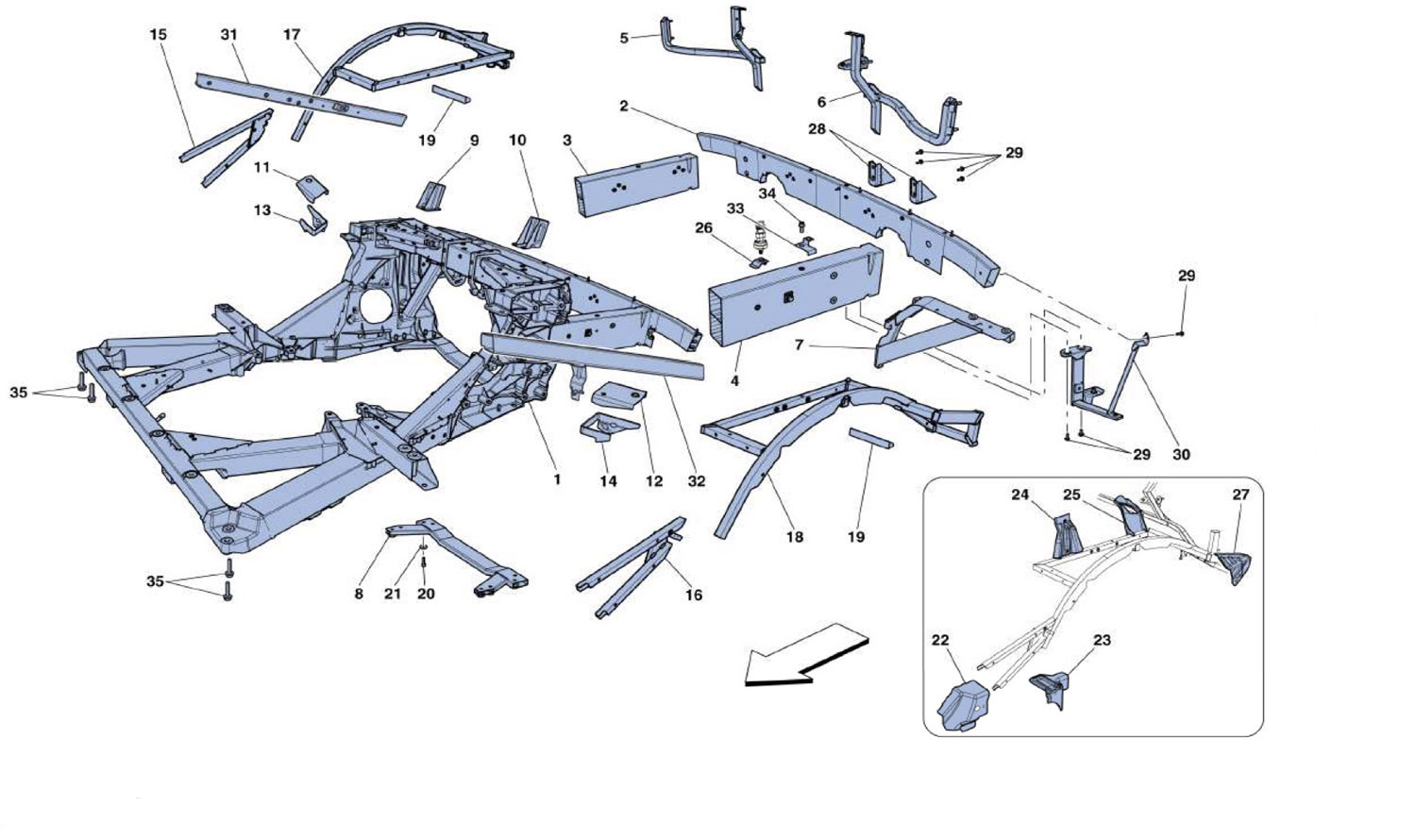 Schematic: Frame - Rear Elements Structures And Plates