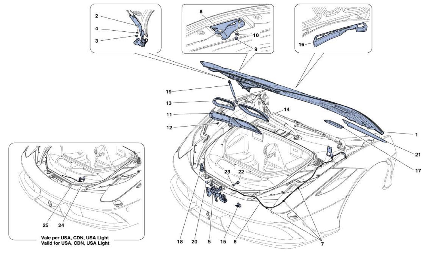 Schematic: Front Hood And Opening Device