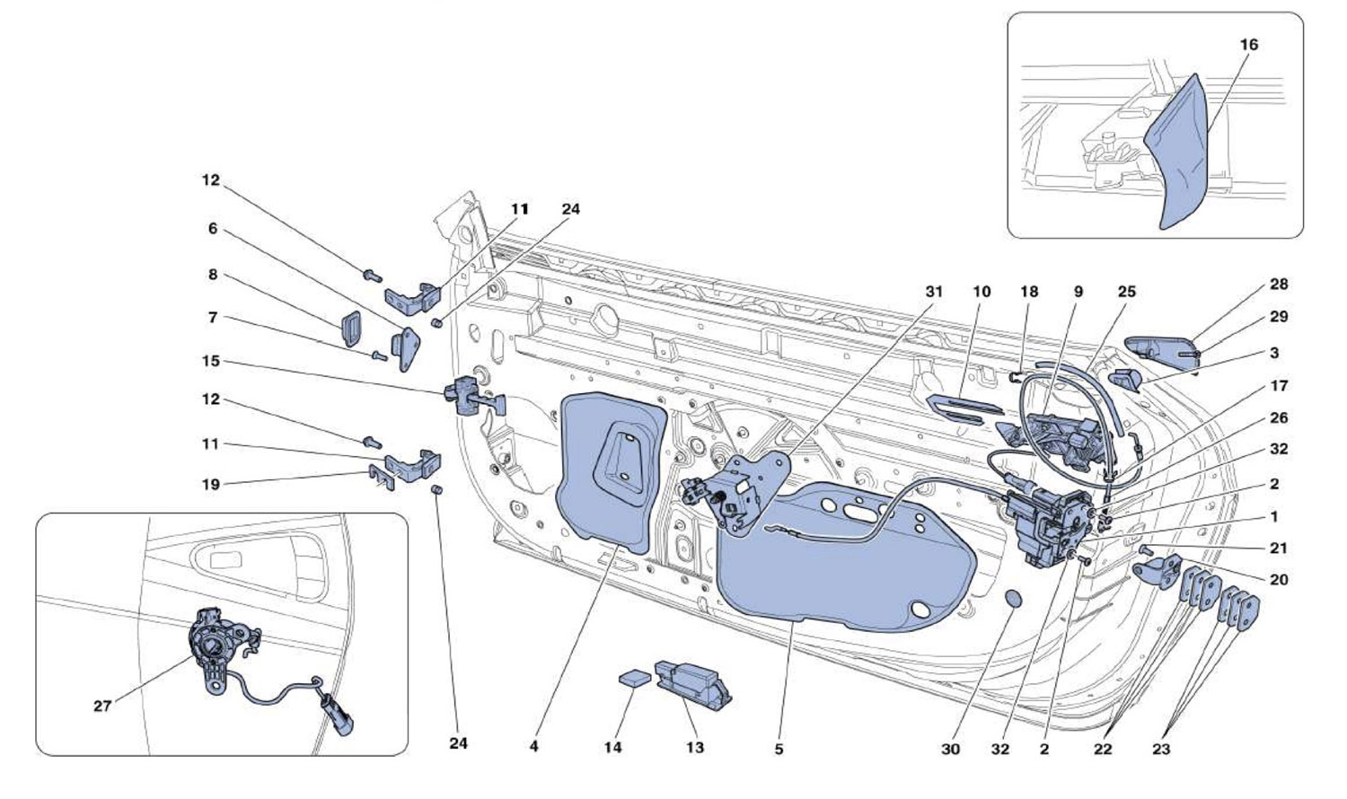 Schematic: Doors - Opening Control And Hinges