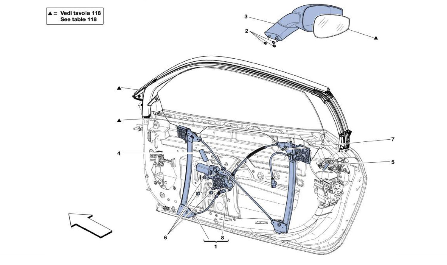 Schematic: Doors - Power Window And Rearview Mirrors