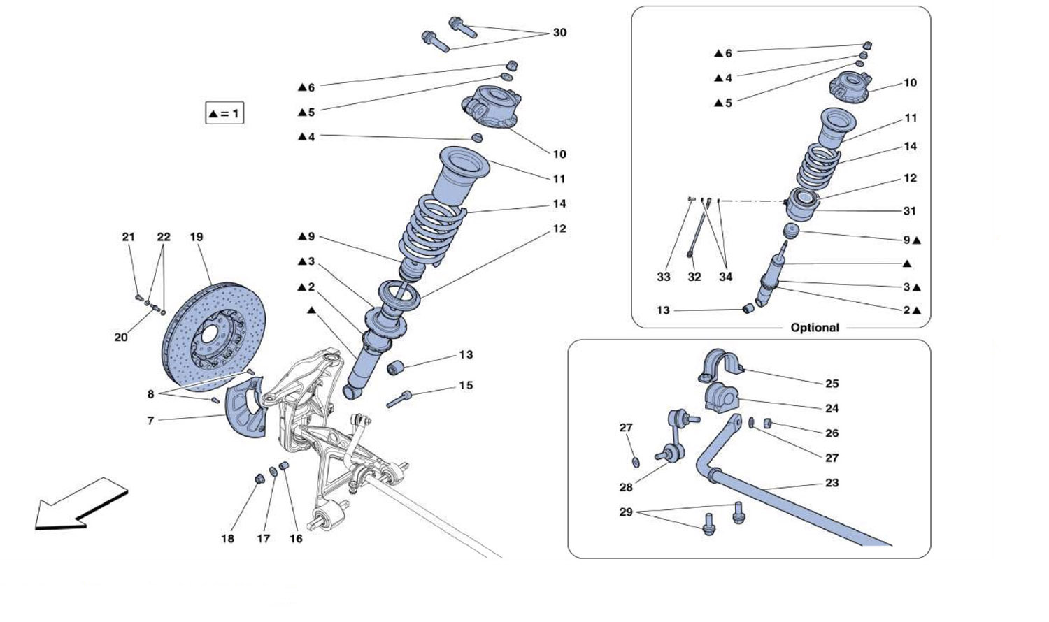 Schematic: Front Suspension - Shock Absorber And Brake Disc