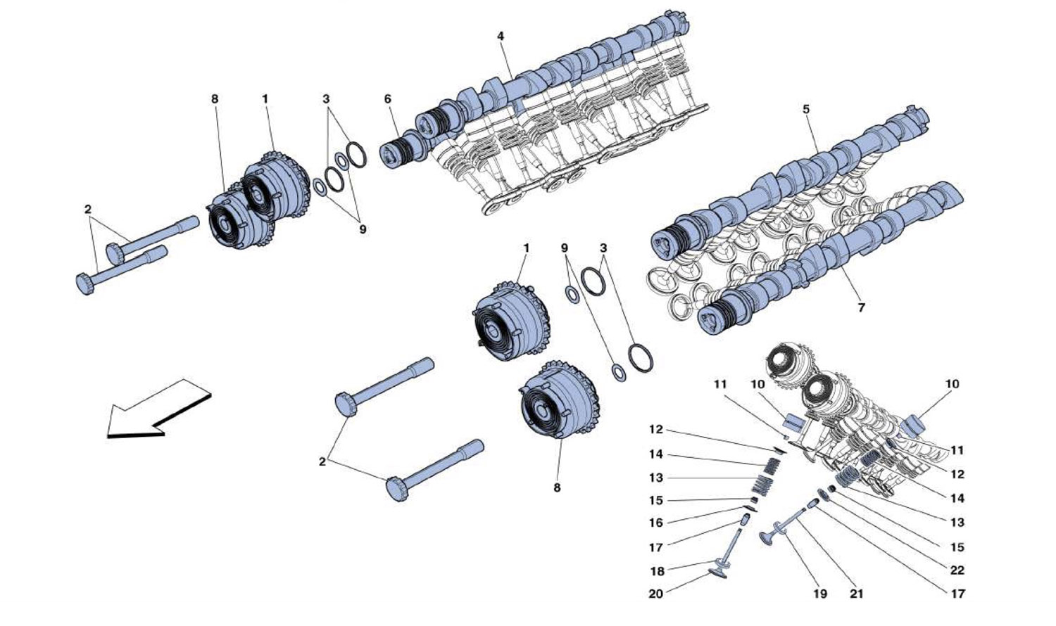 Schematic: Distribution - Camshafts