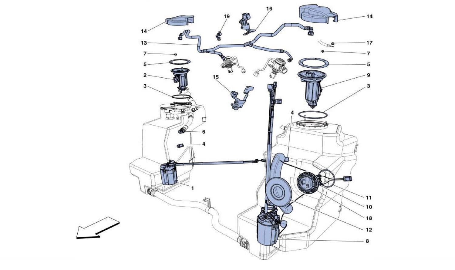 Schematic: Fuel Pumps And Pipes