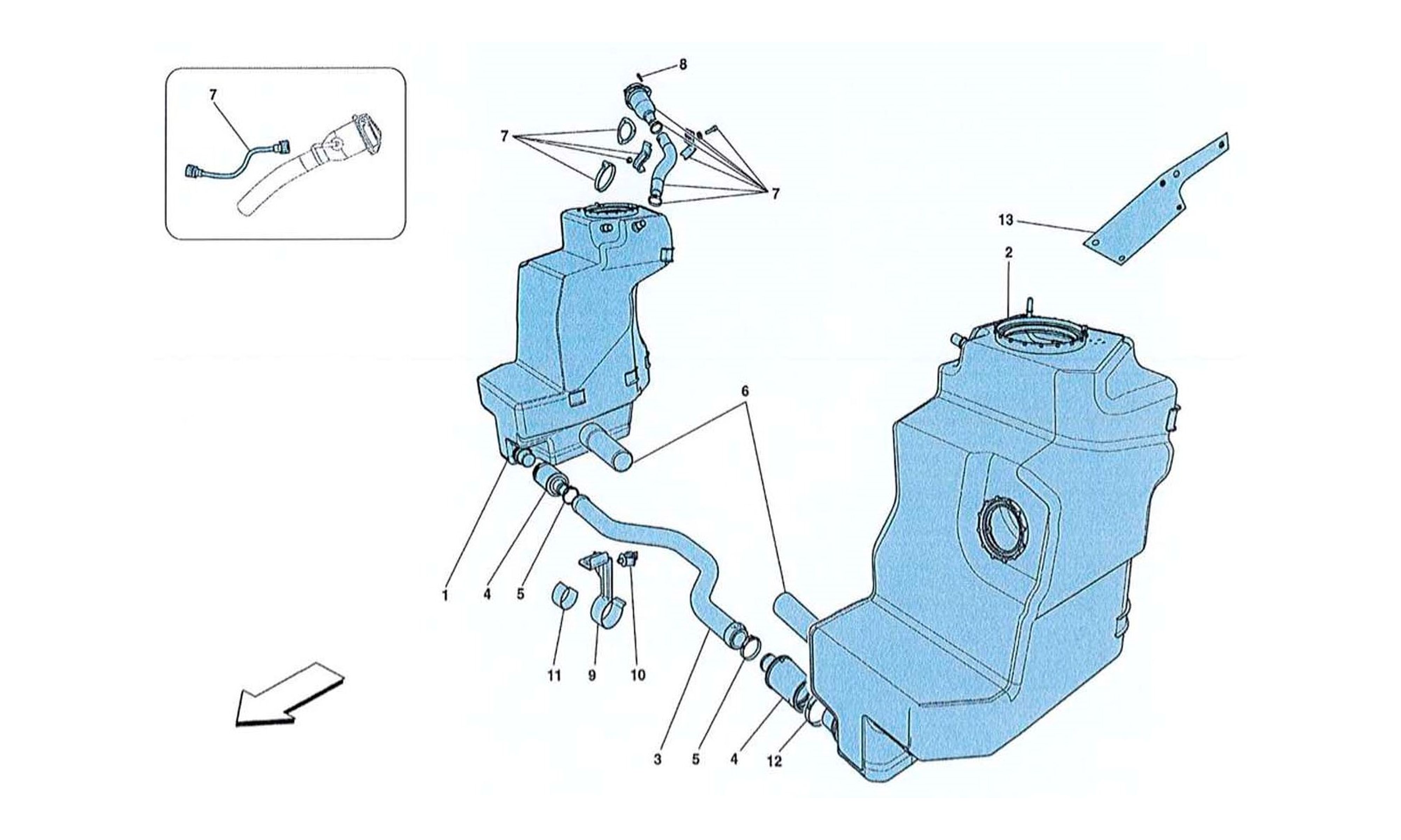 Schematic: Fuel Tanks And Filler Neck