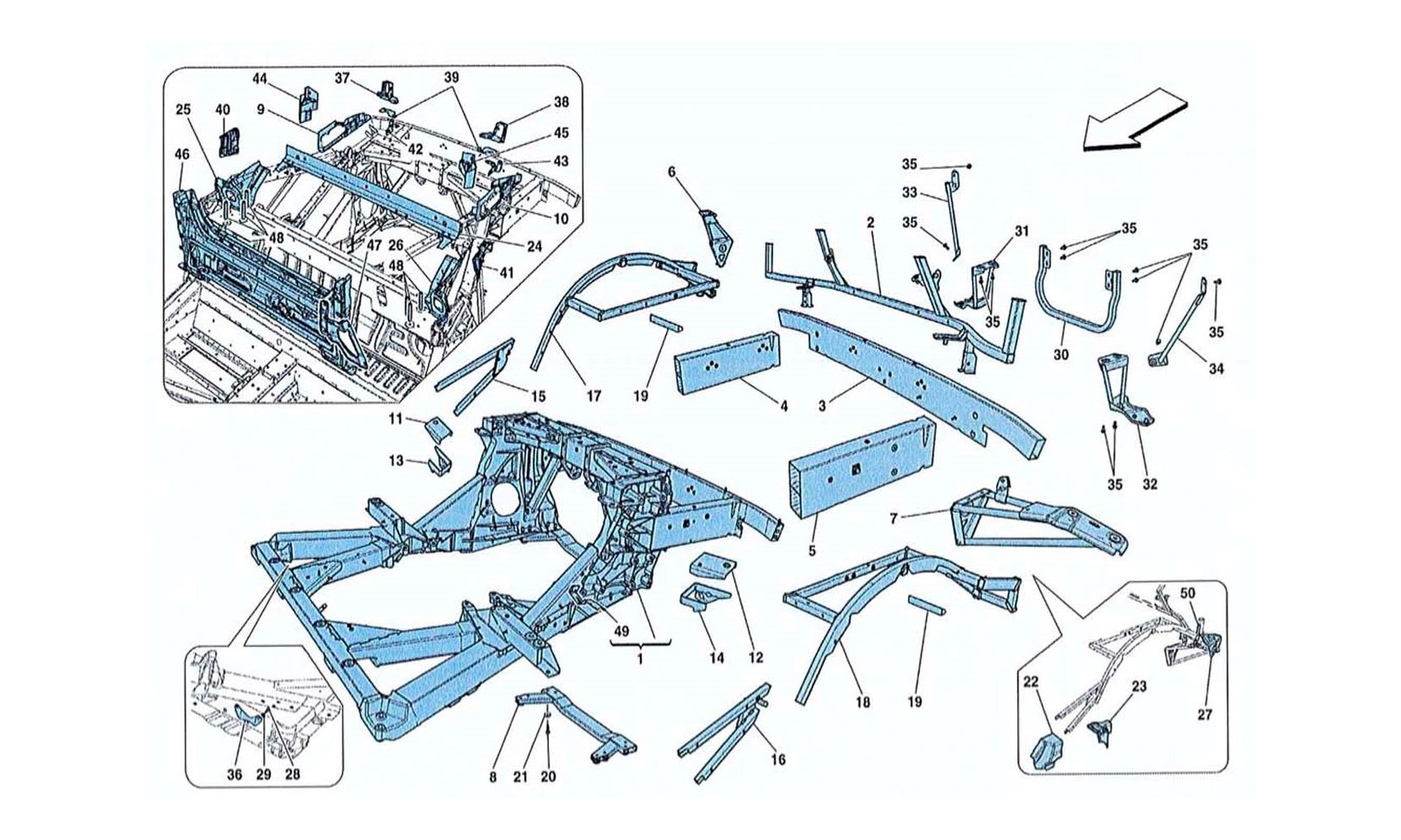 Schematic: Chassis Structure Rear Elements And Panels