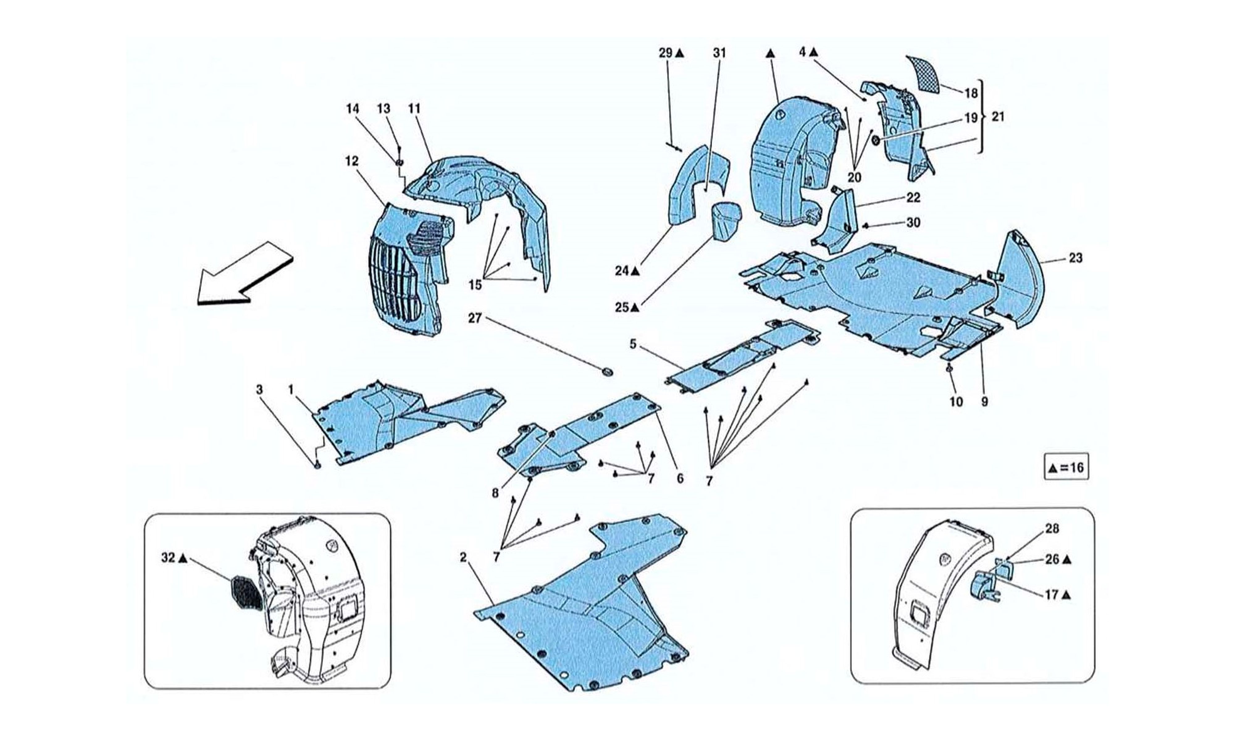 Schematic: Flat Undertray And Wheelhouses