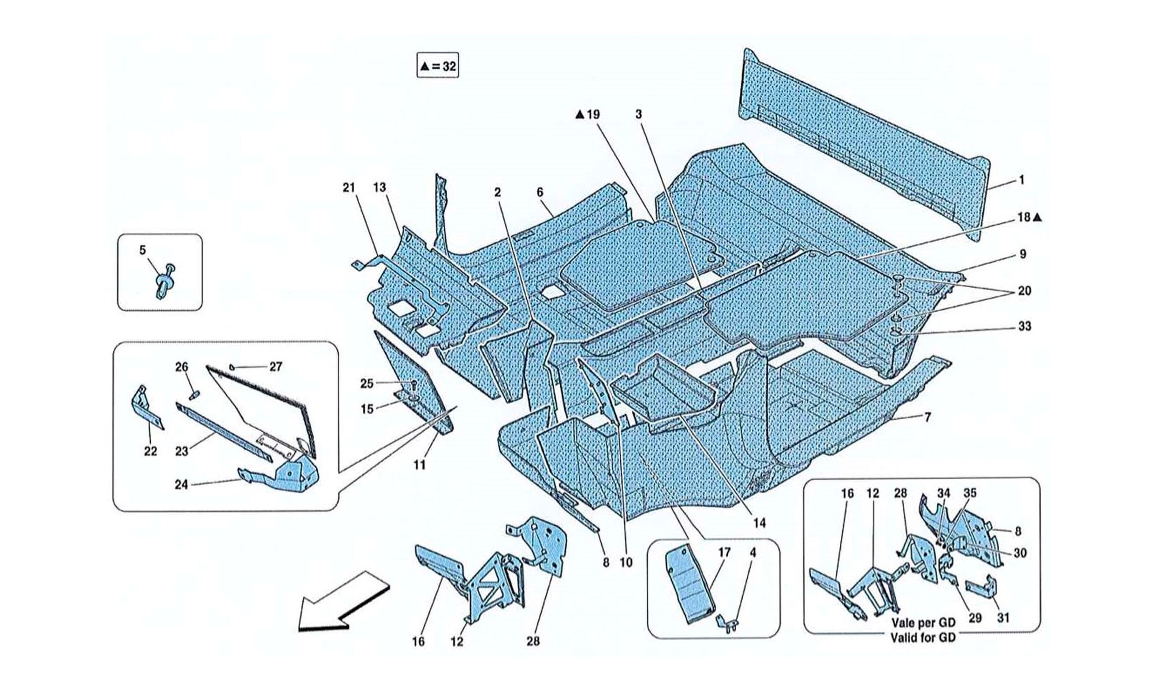 Schematic: Passenger Compartment Mats