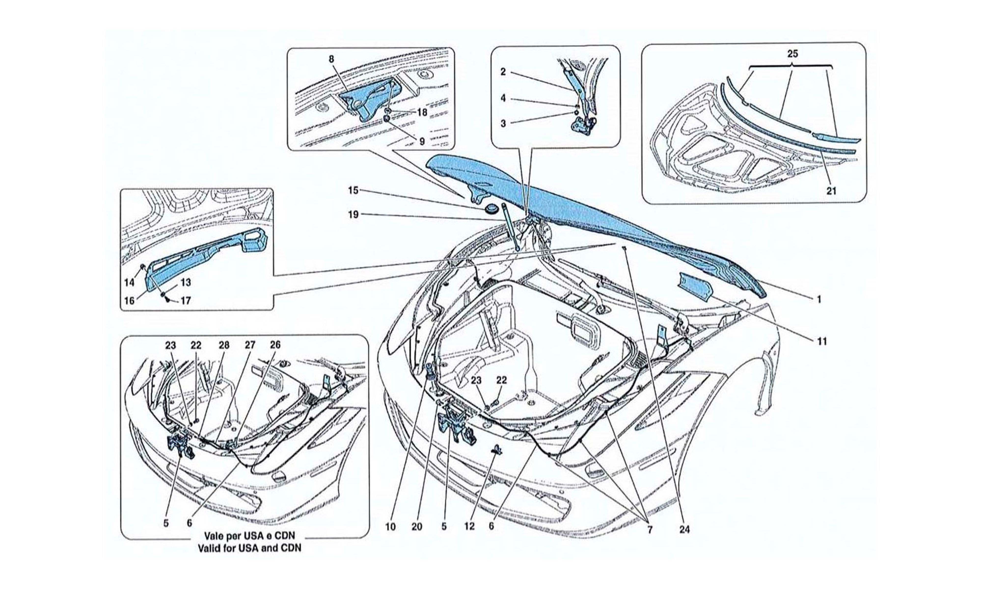 Schematic: Front Lid And Opening Mechanism