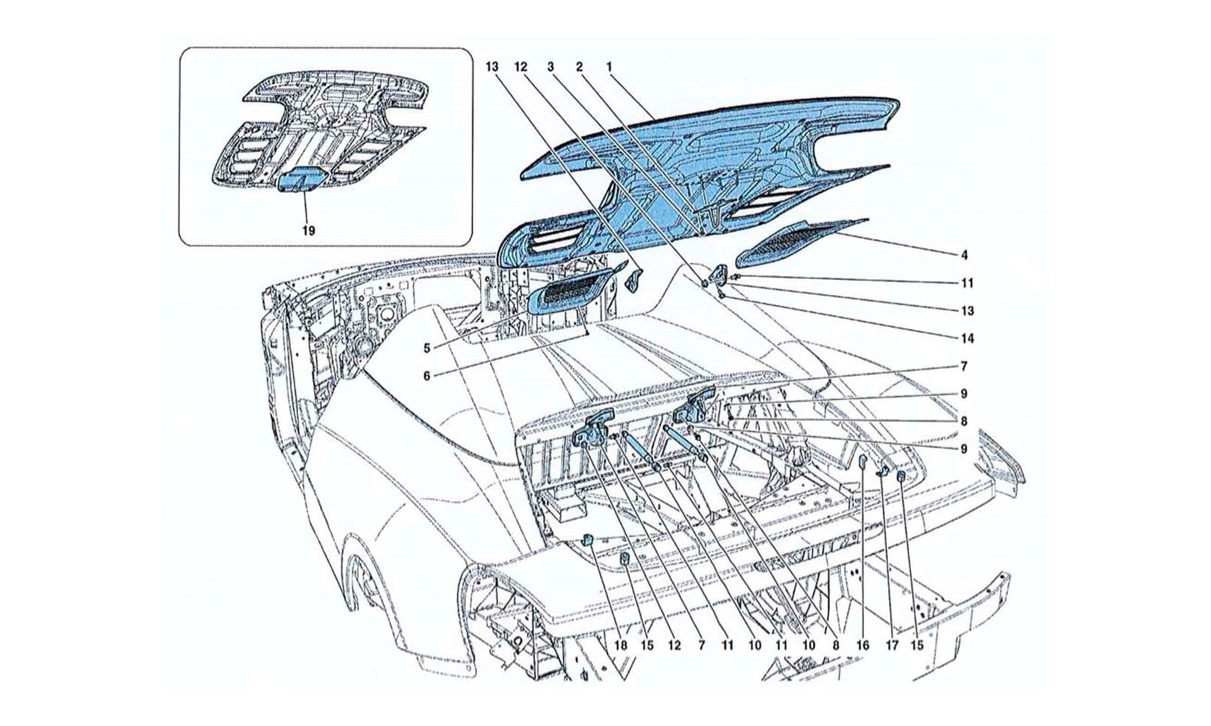 Schematic: Engine Compartment Lid