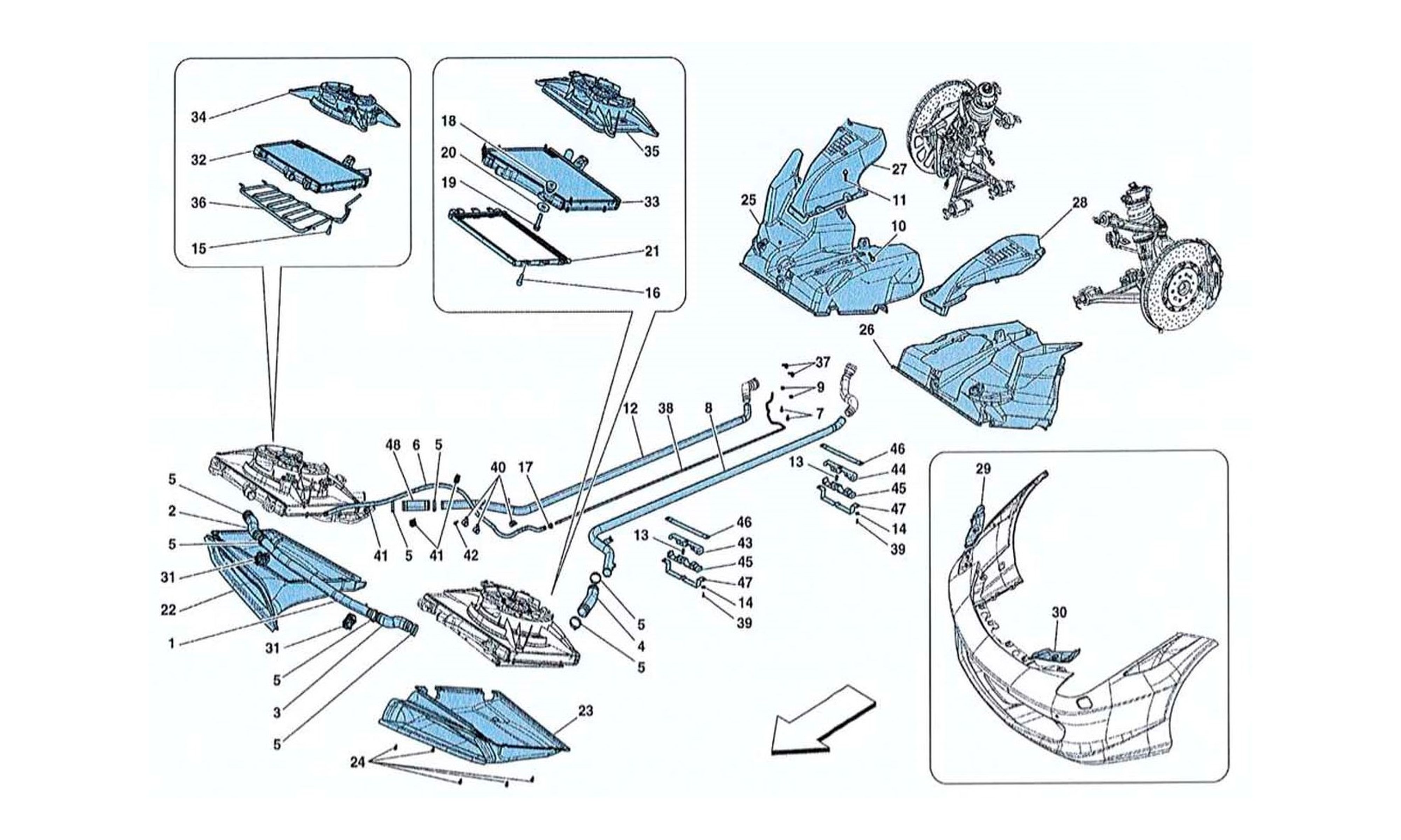 Schematic: Cooling Radiators And Air Ducts