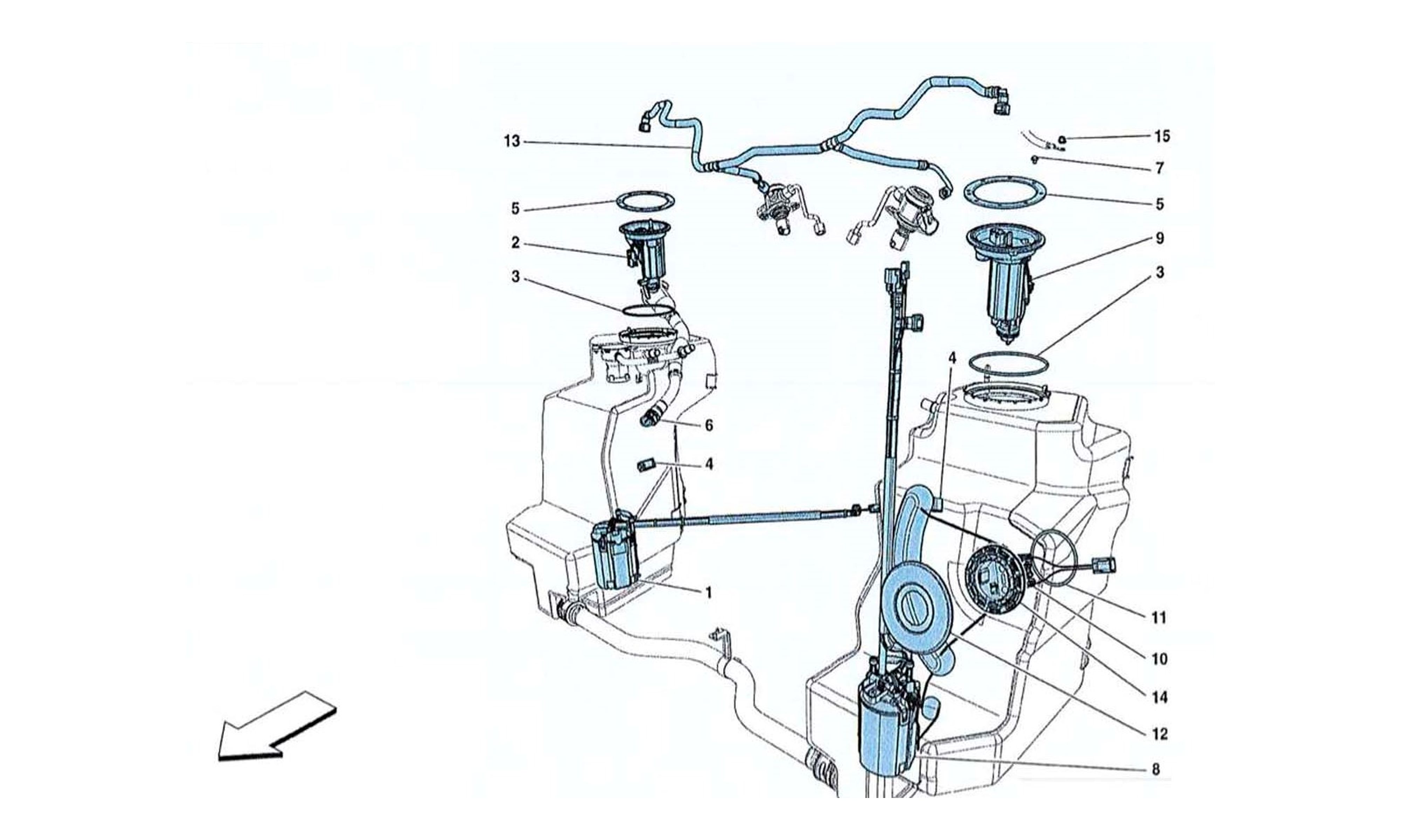 Schematic: Fuel System Pumps And Pipes