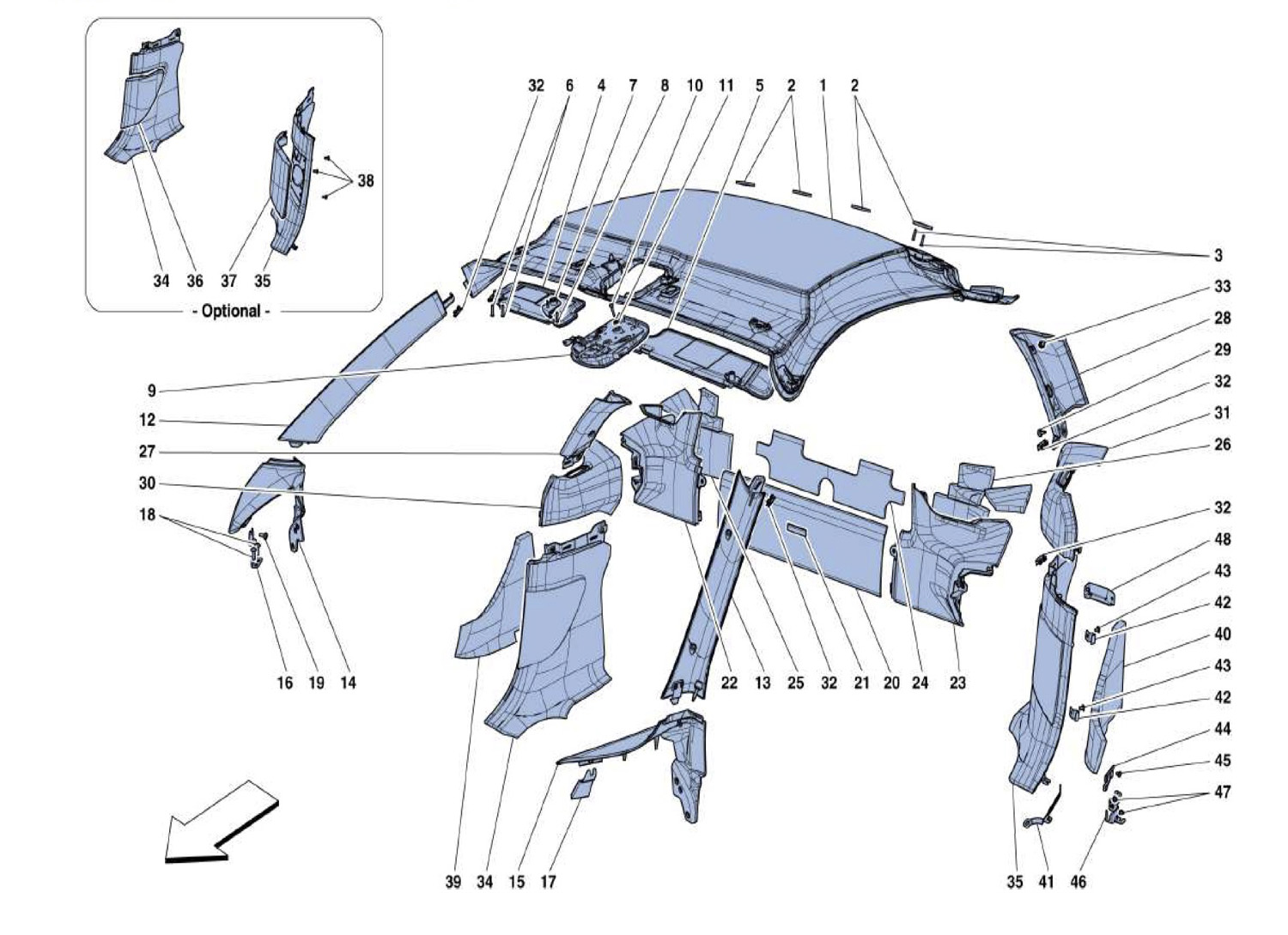 Schematic: Roof Lining