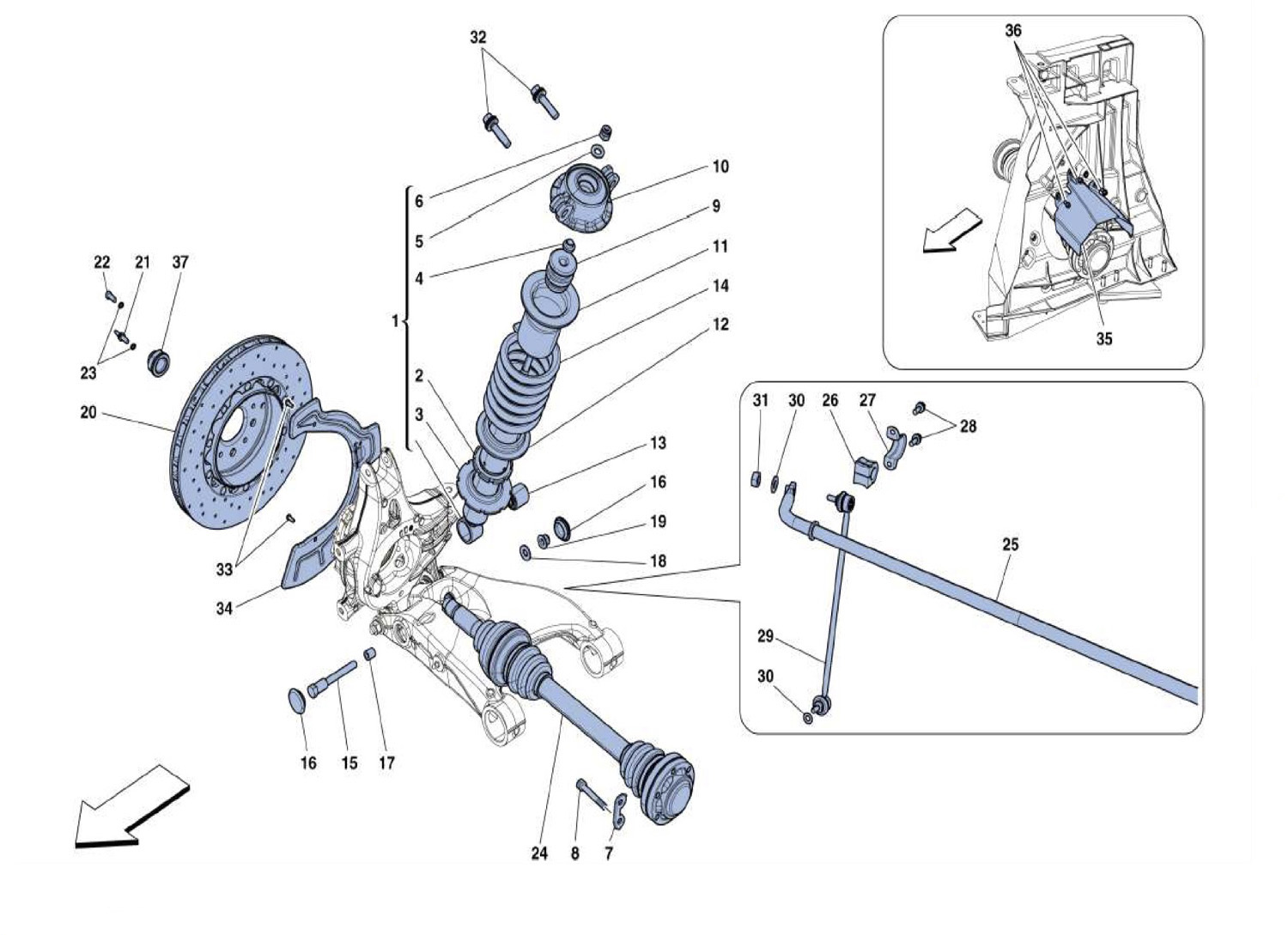 Schematic: Rear Shock Absorber