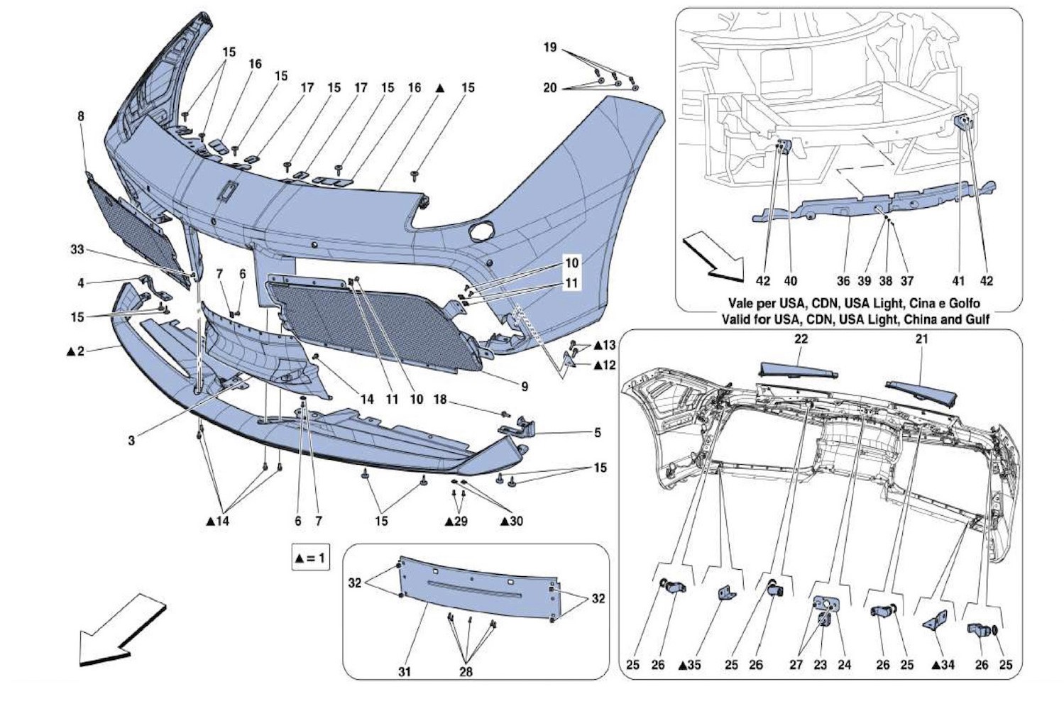 Schematic: Front Bumpers