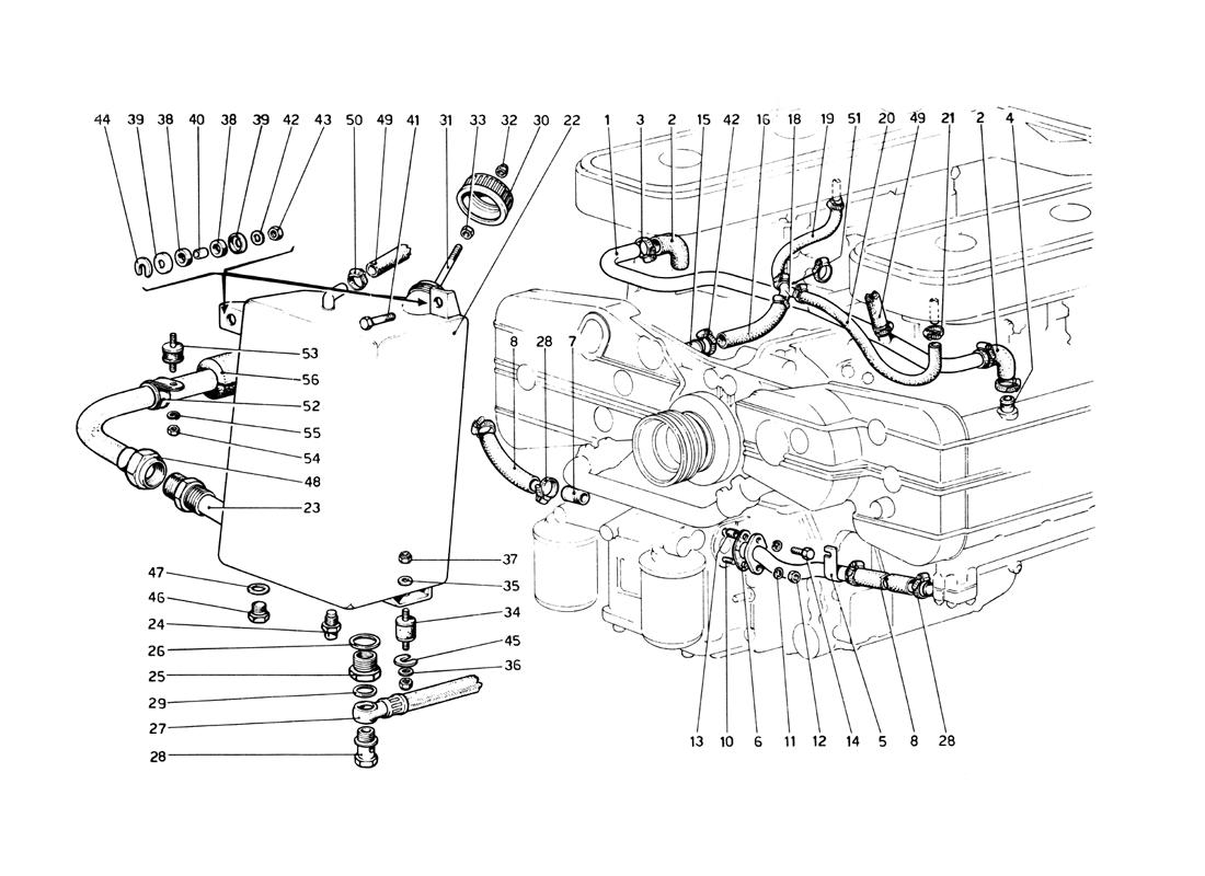 Schematic: Lubrication - Blow-By And Oil Reservoir