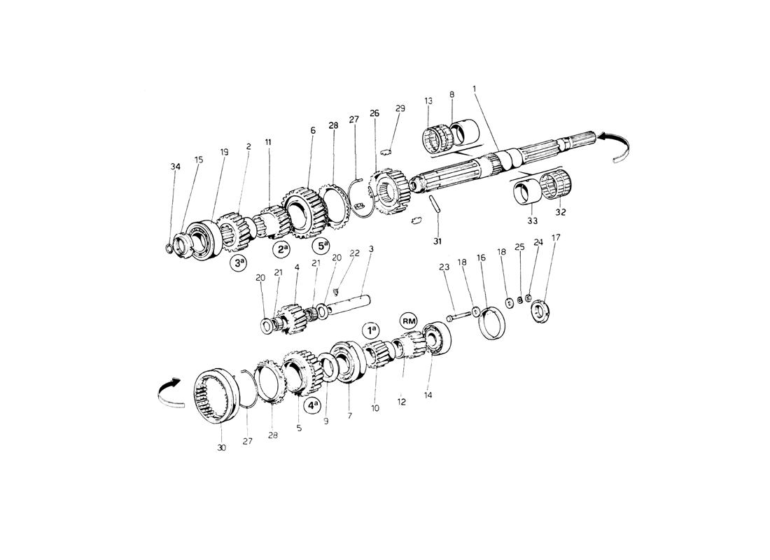 Schematic: Main Shaft Gears