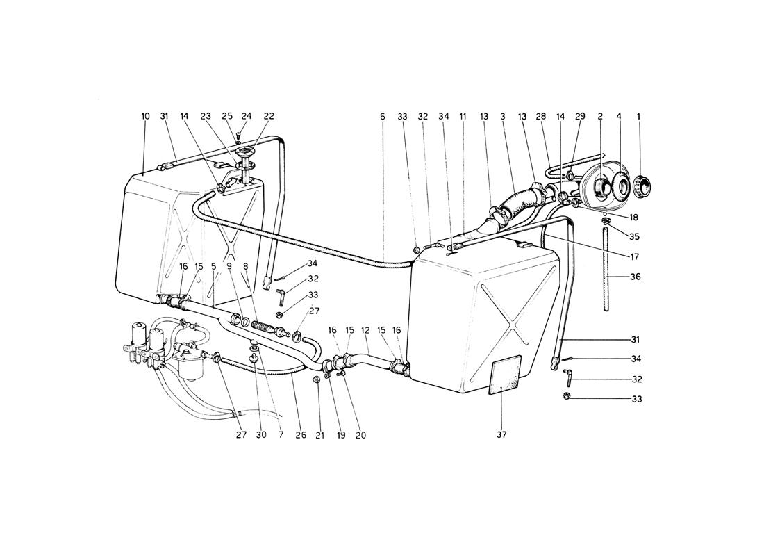 Schematic: Fuel Tanks And Pipes