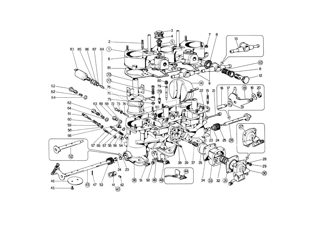 Schematic: Weber 40 If 3C/9/10/11/12 Carburettors