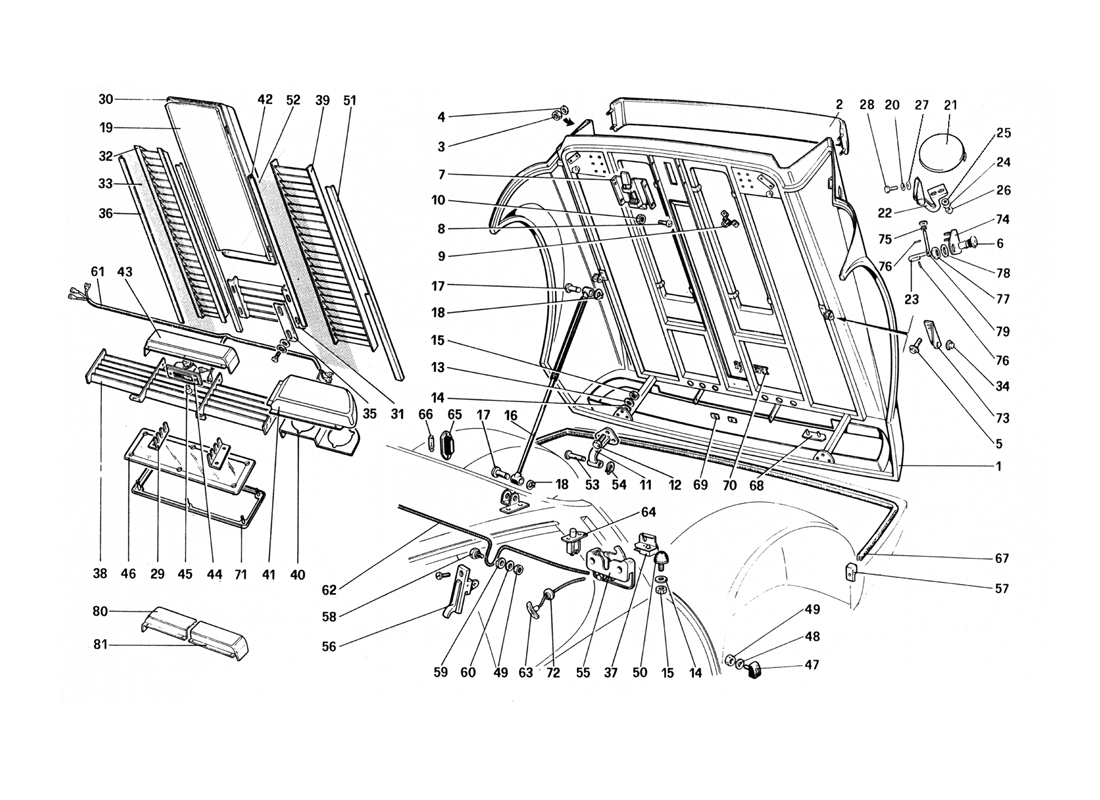 Schematic: Rear Bonnet