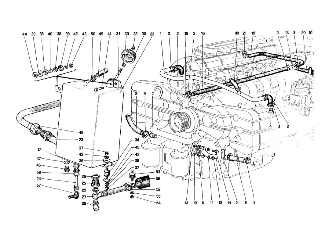 Schematic: Lubrication - Blow-By And Oil Reservoi