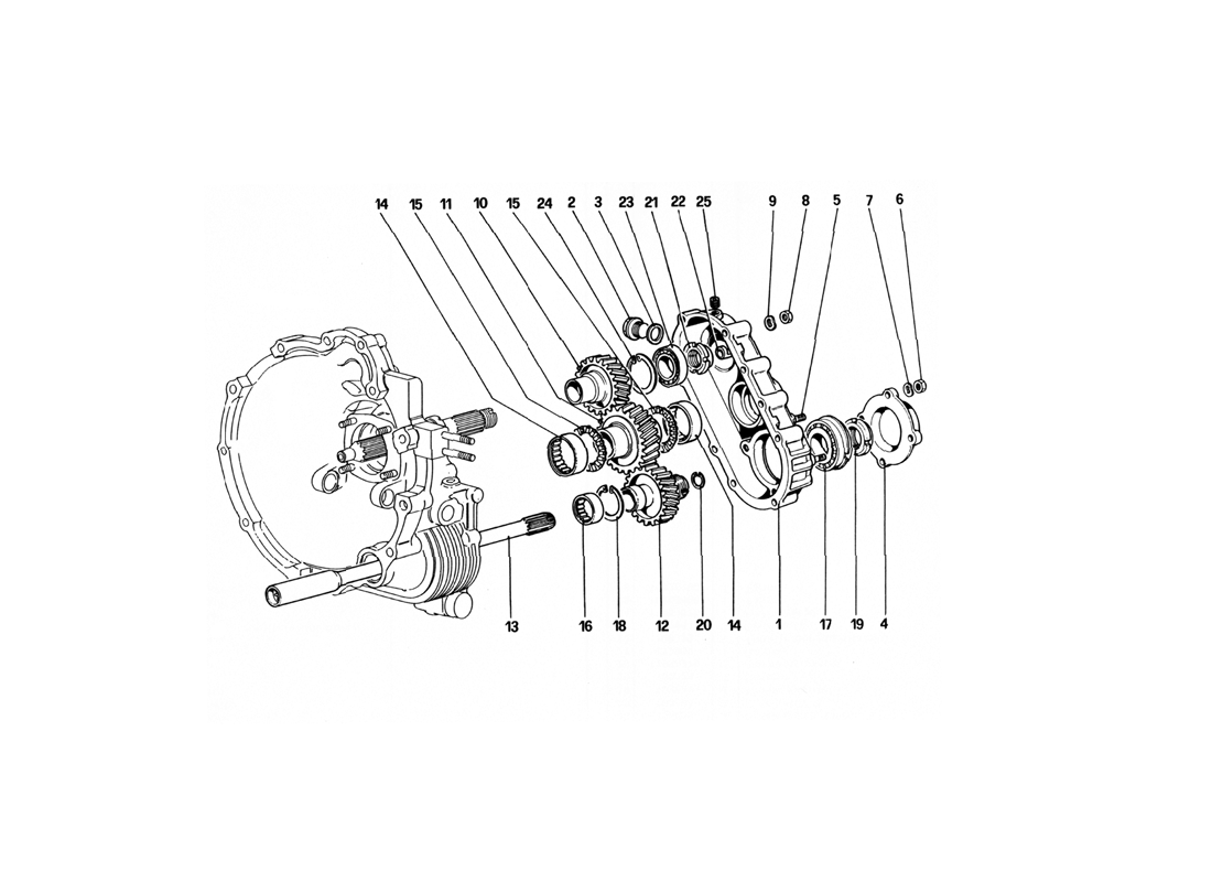 Schematic: Transmission Drop Gears