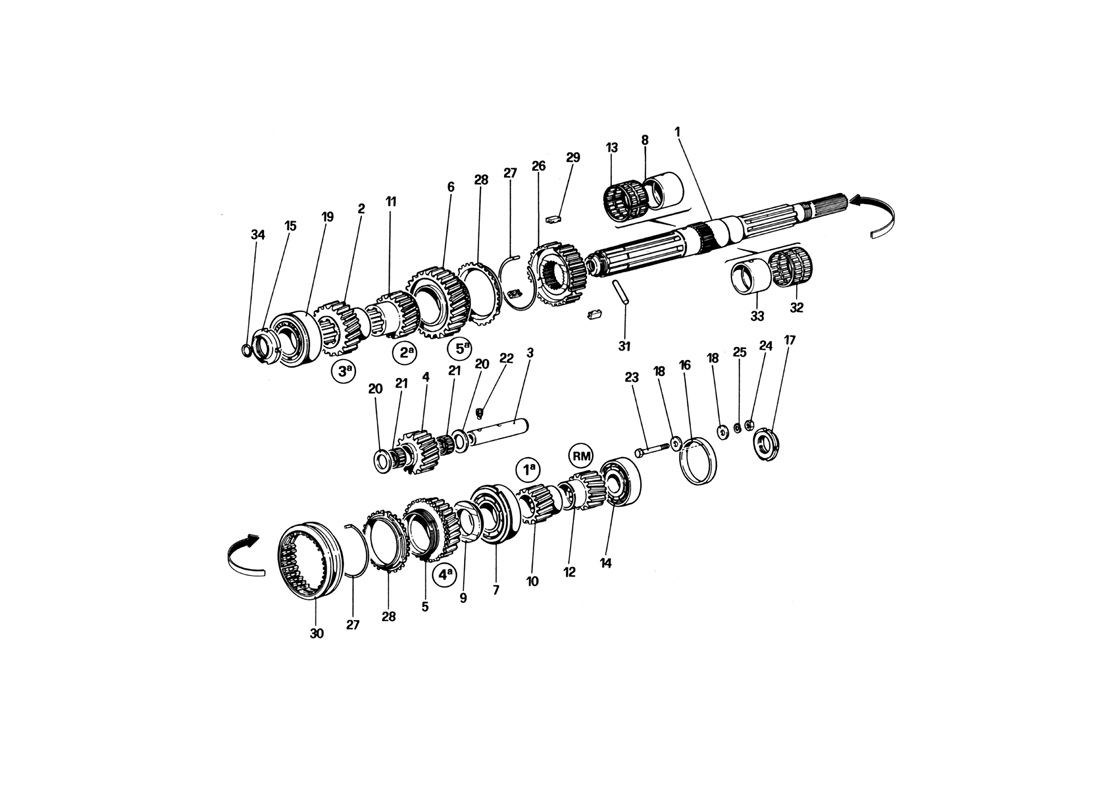 Schematic: Main Shaft Gears