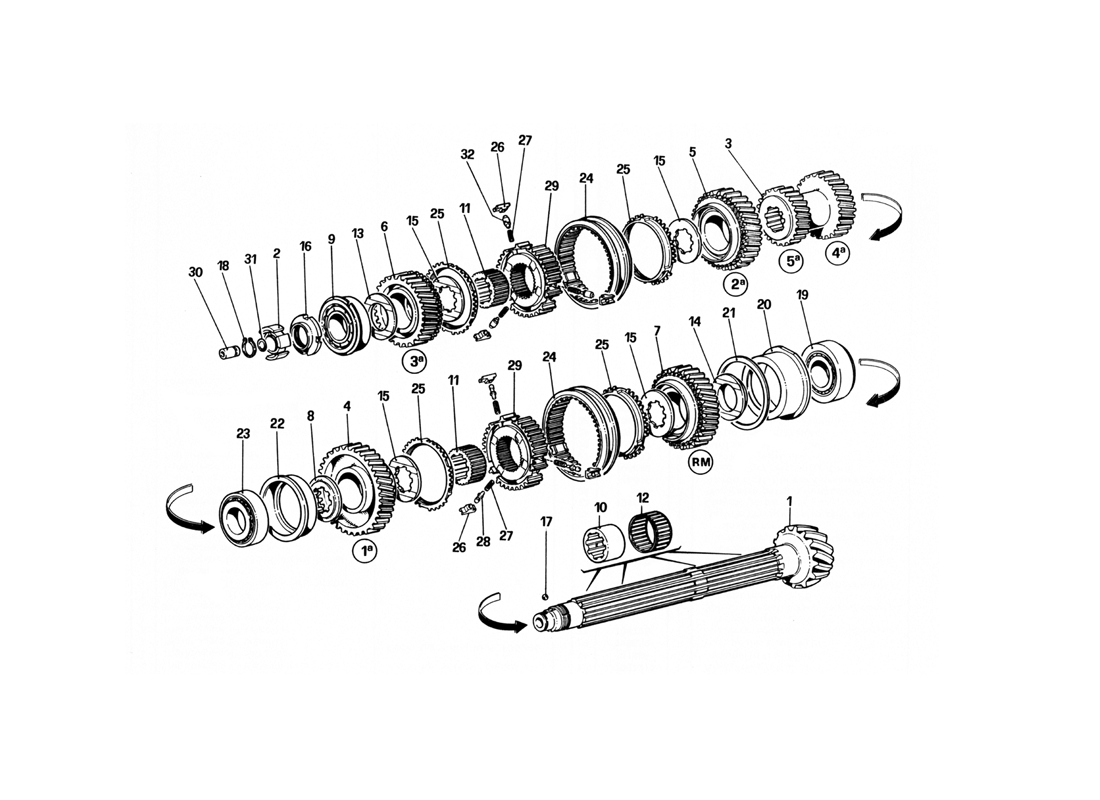 Schematic: Lay Shaft Gears