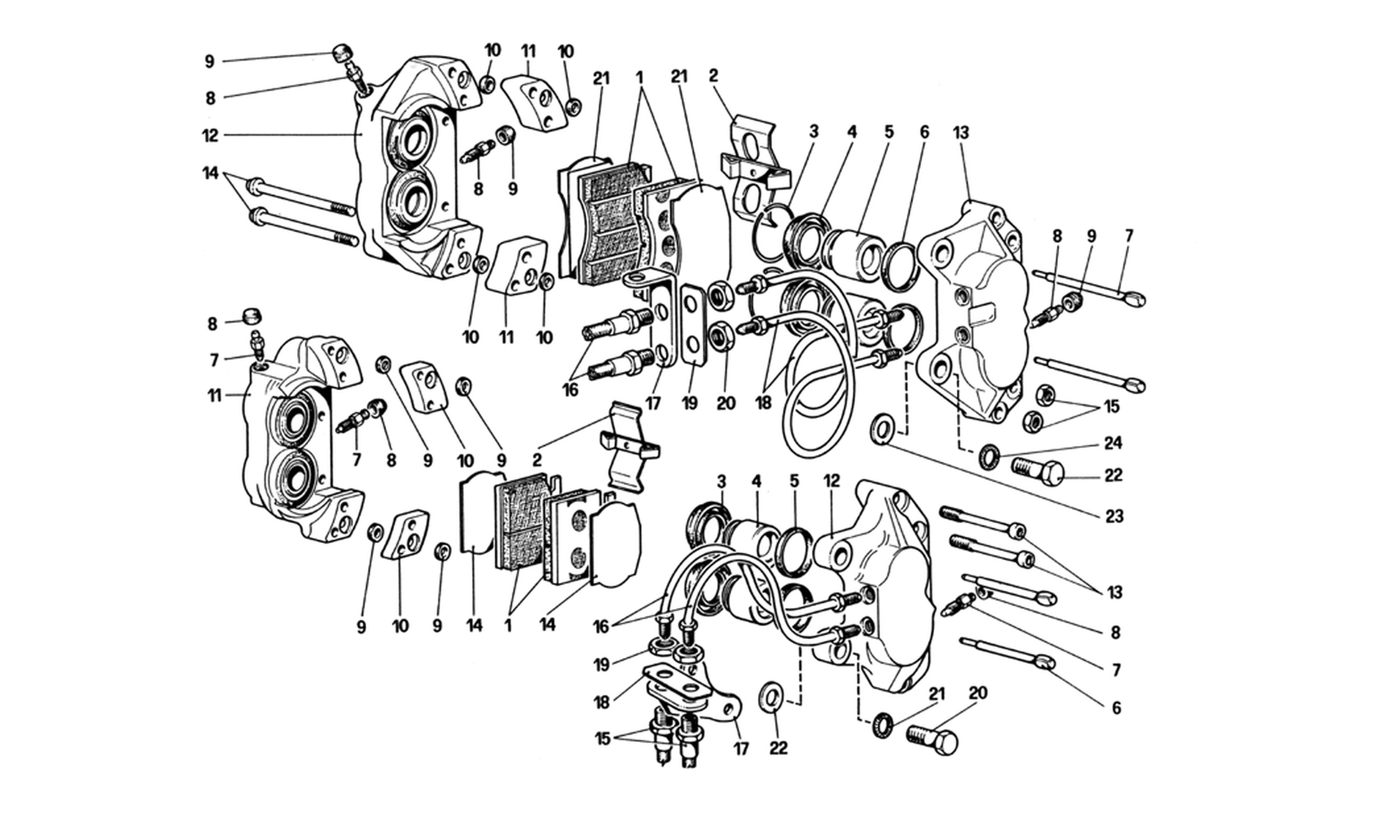 Schematic: Brake Calipers For Front And Rear