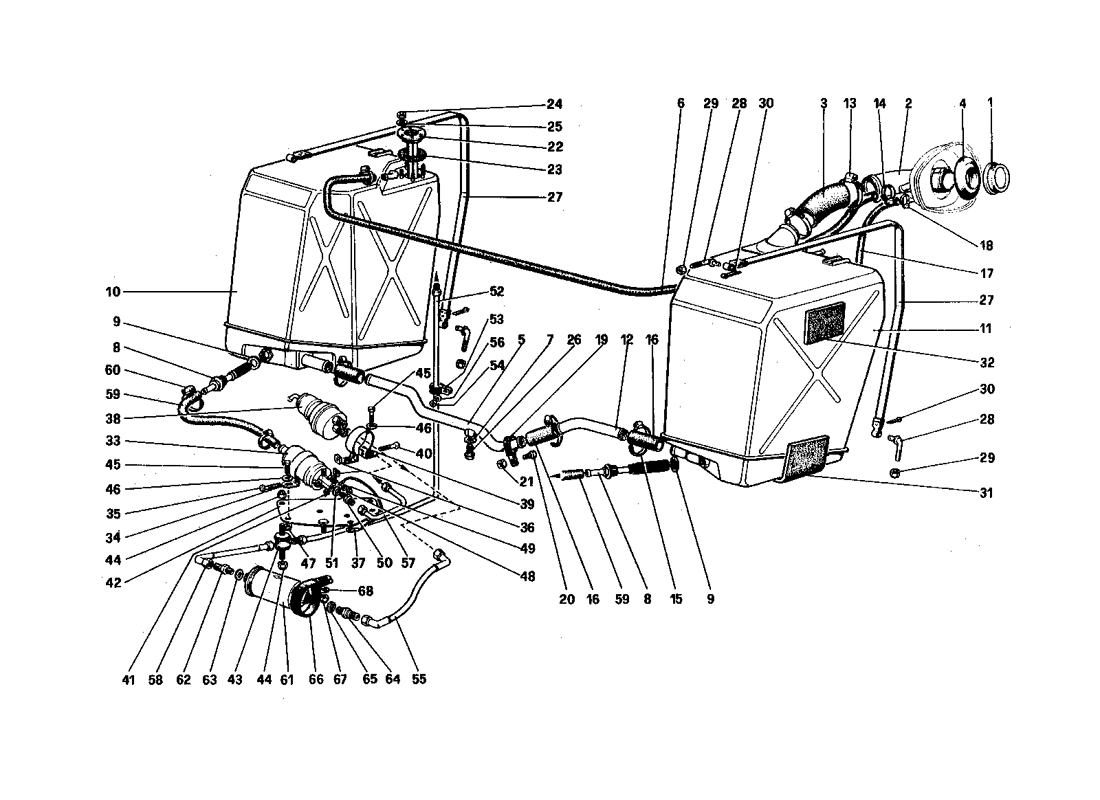 Schematic: Fuel Tanks, Pumps And Pipes