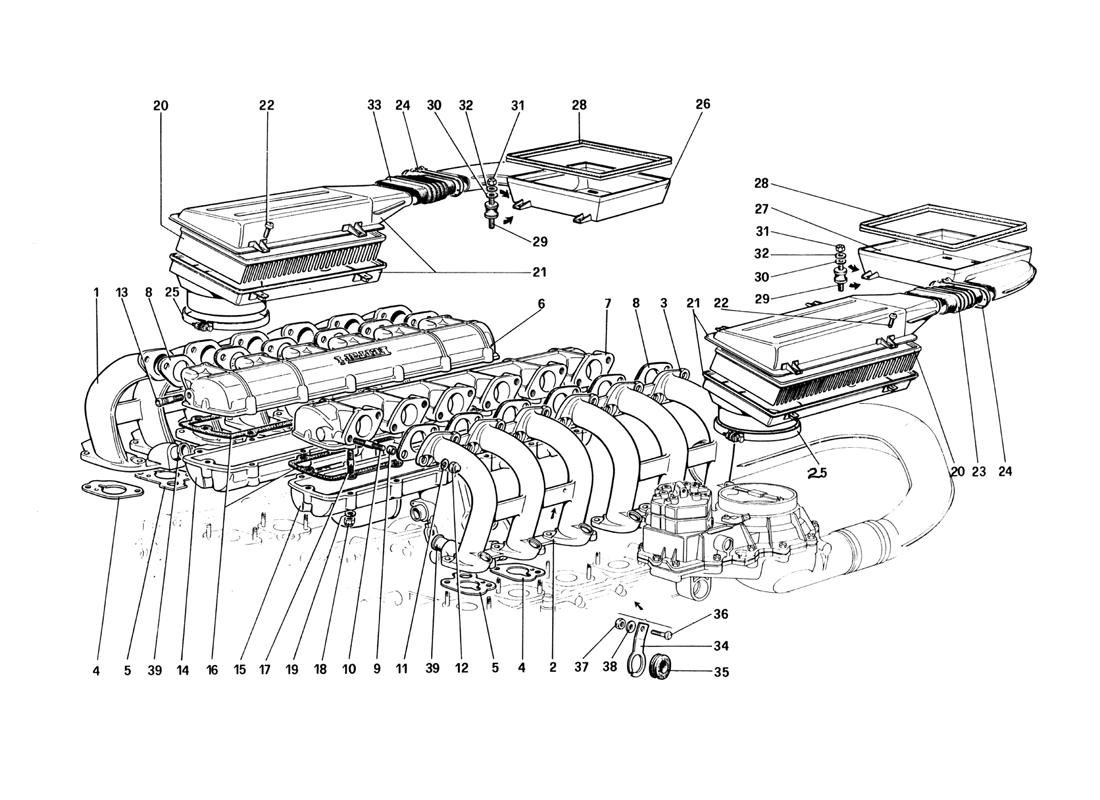 Schematic: Air Intakes, Filters And Manifolds