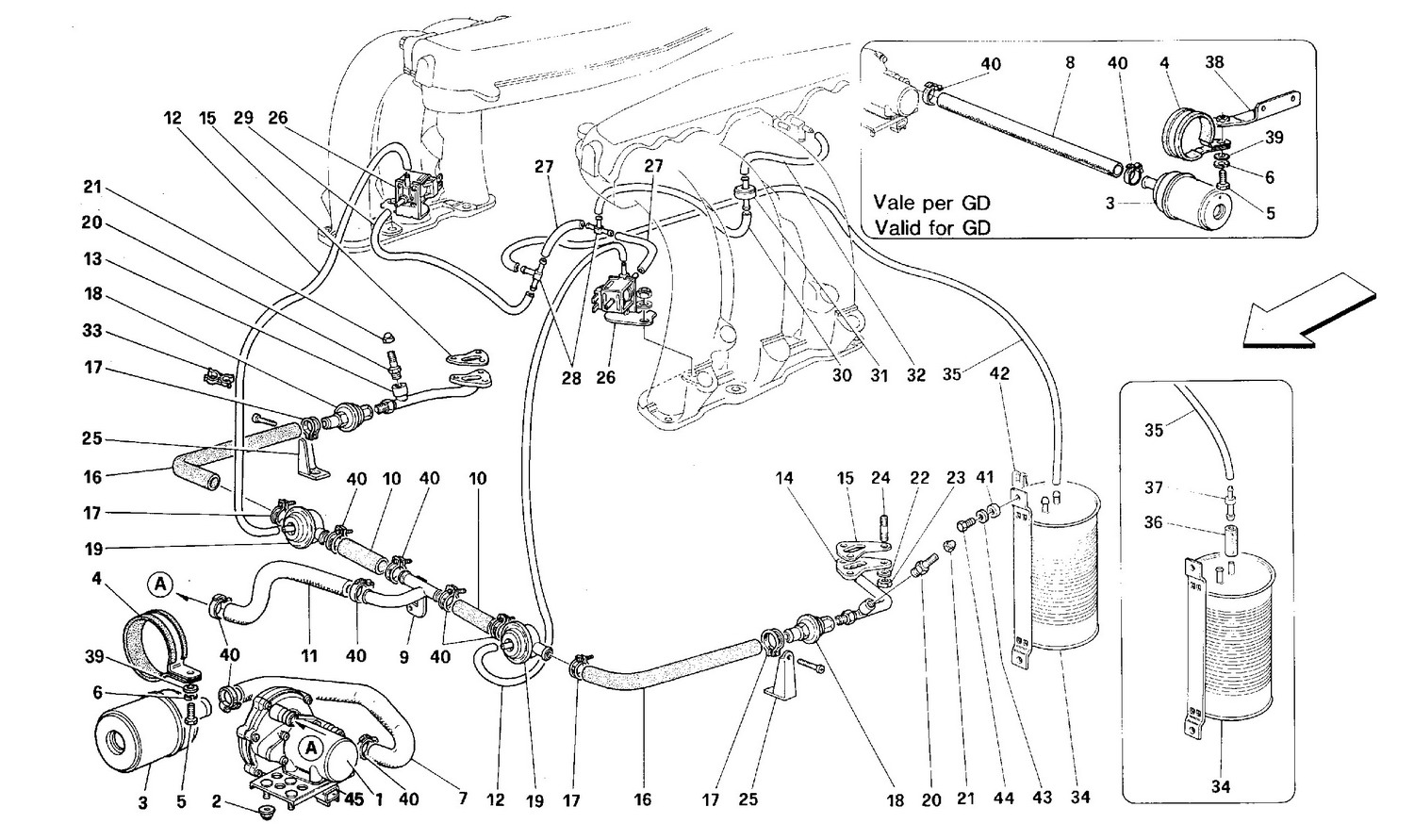Schematic: Secondary Air Pump And Lines