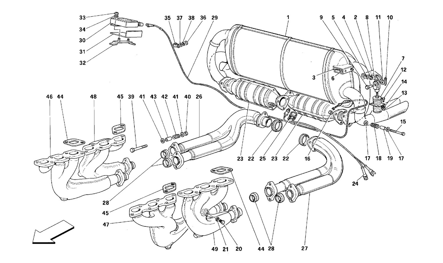 Schematic: Exhaust System -Not For Usa, Cdn, Aus, Ch