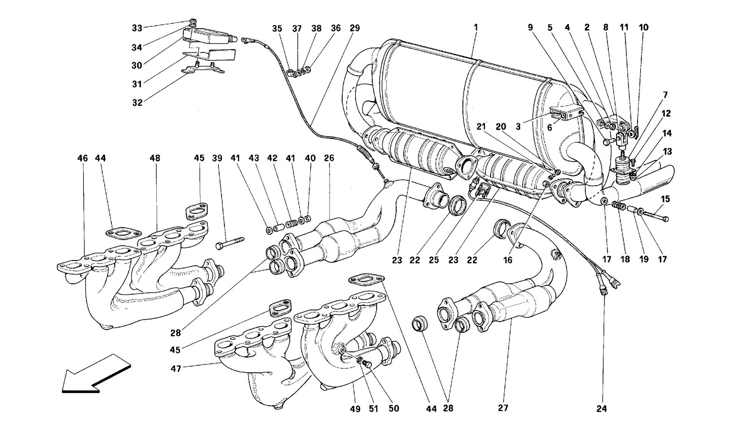 Schematic: Exhaust System -Valid For Usa, Cdn, Aus, Ch