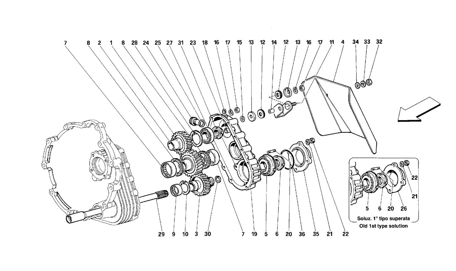 Schematic: Gearbox Transmission