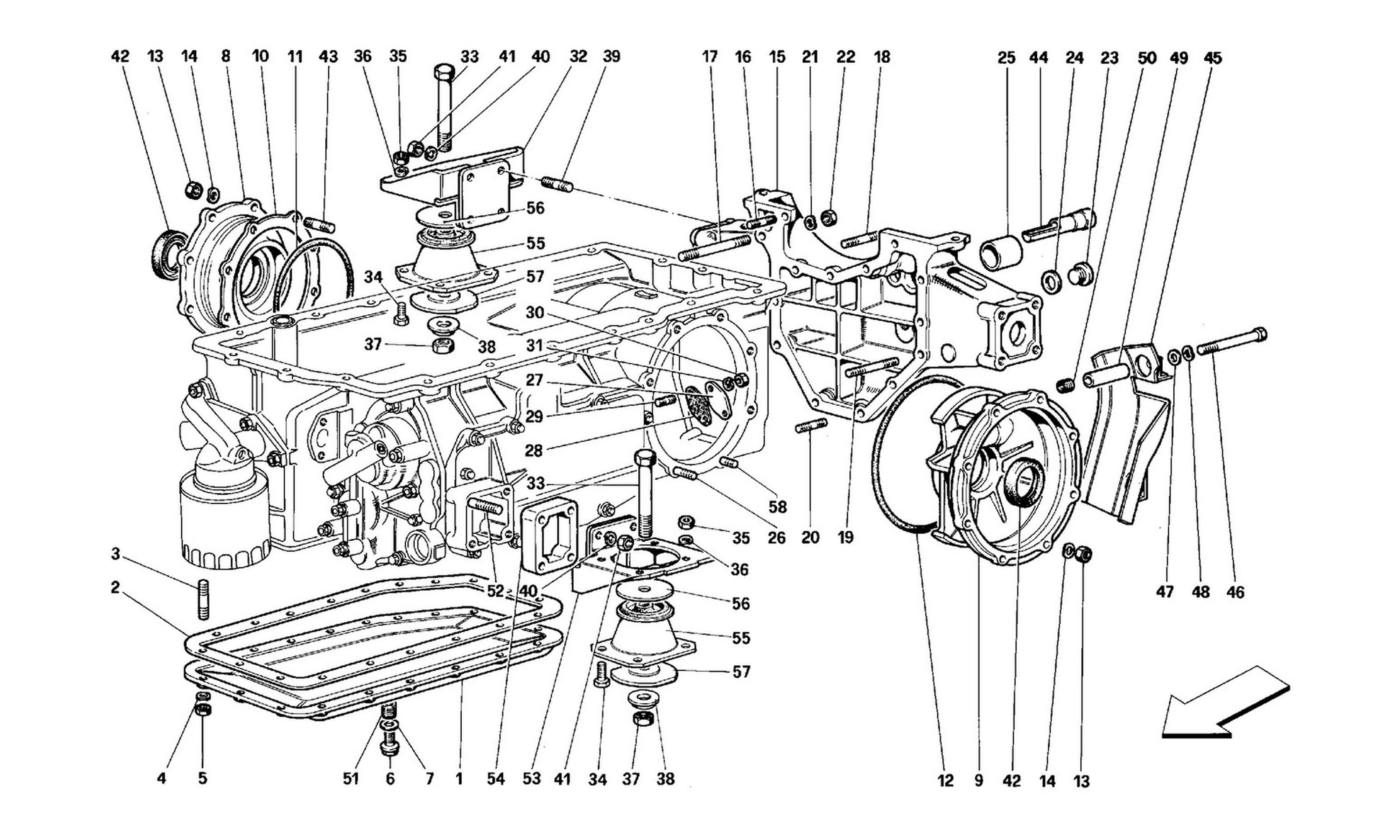 Schematic: Gearbox - Mounting And Covers