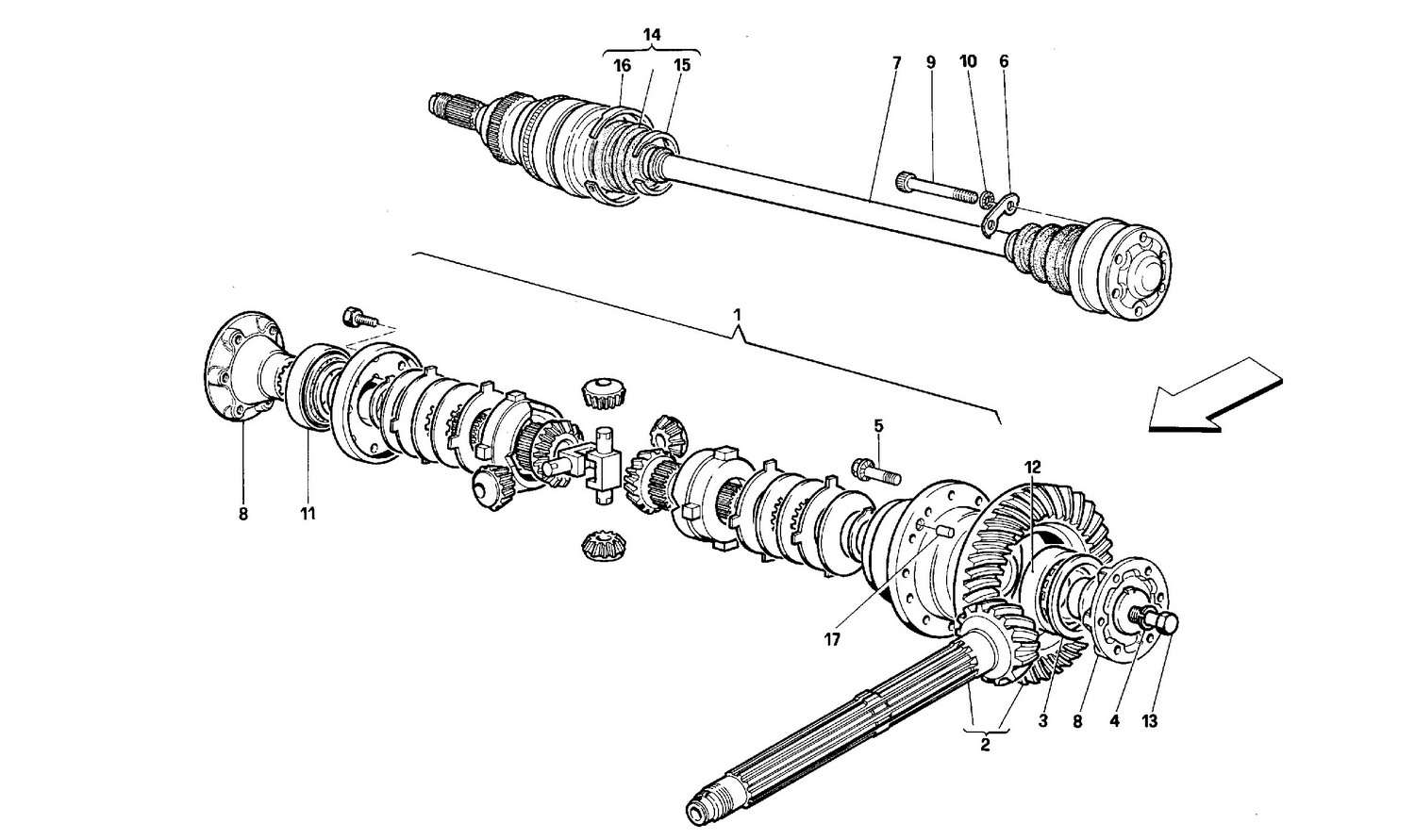 Schematic: Differential And Axle Shafts