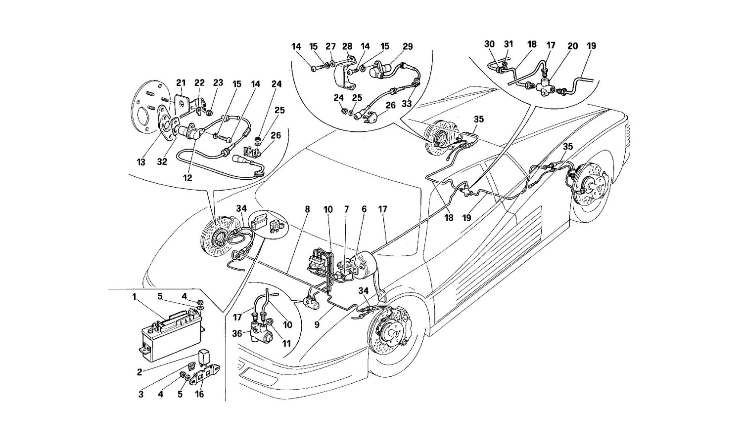 Schematic: Braking System -Valid For Cars With Abs