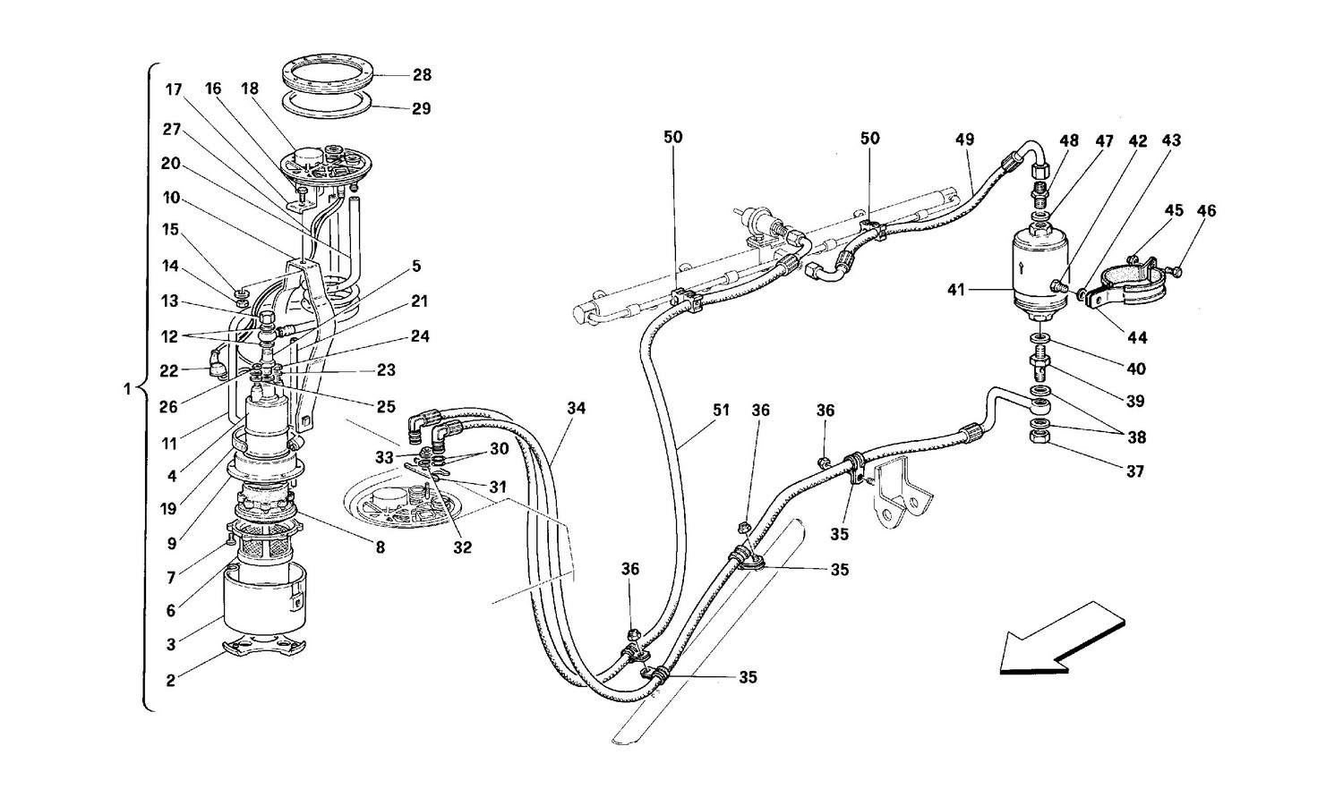 Schematic: Fuel Pump And Pipes