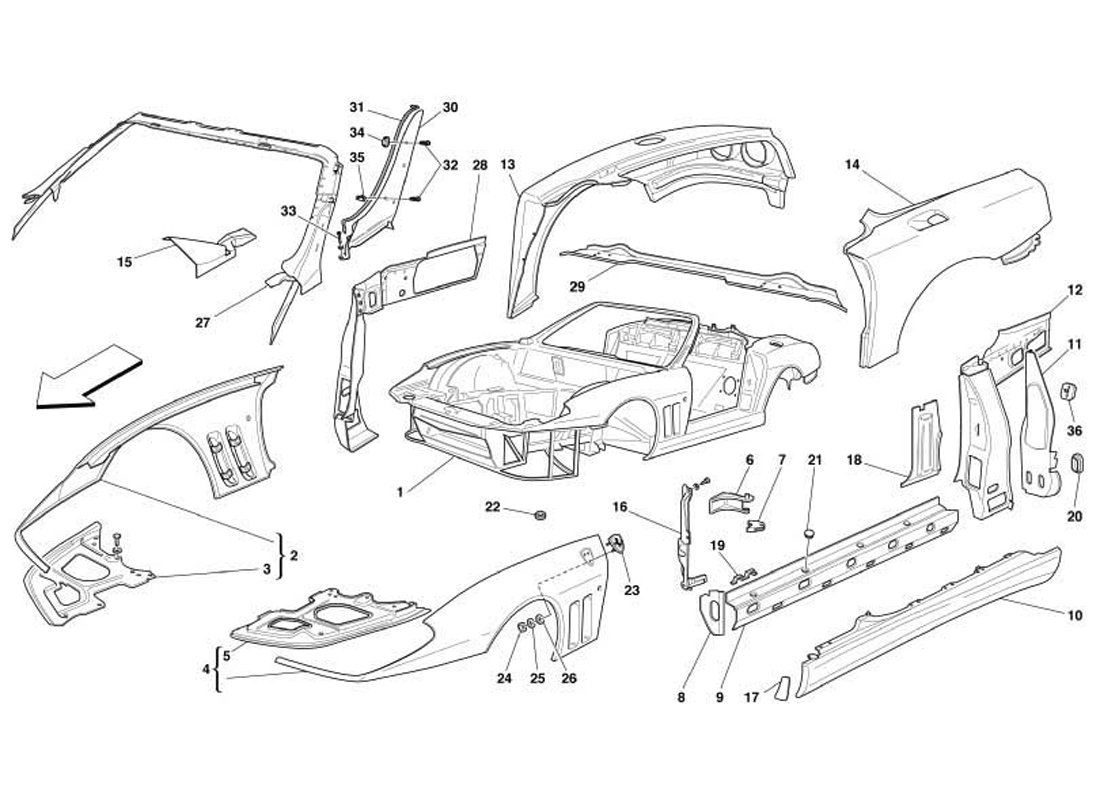 Schematic: Body - Outer Trims