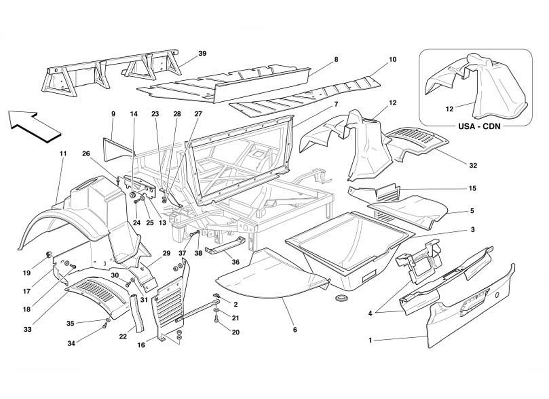 Schematic: Rear Structures And Components