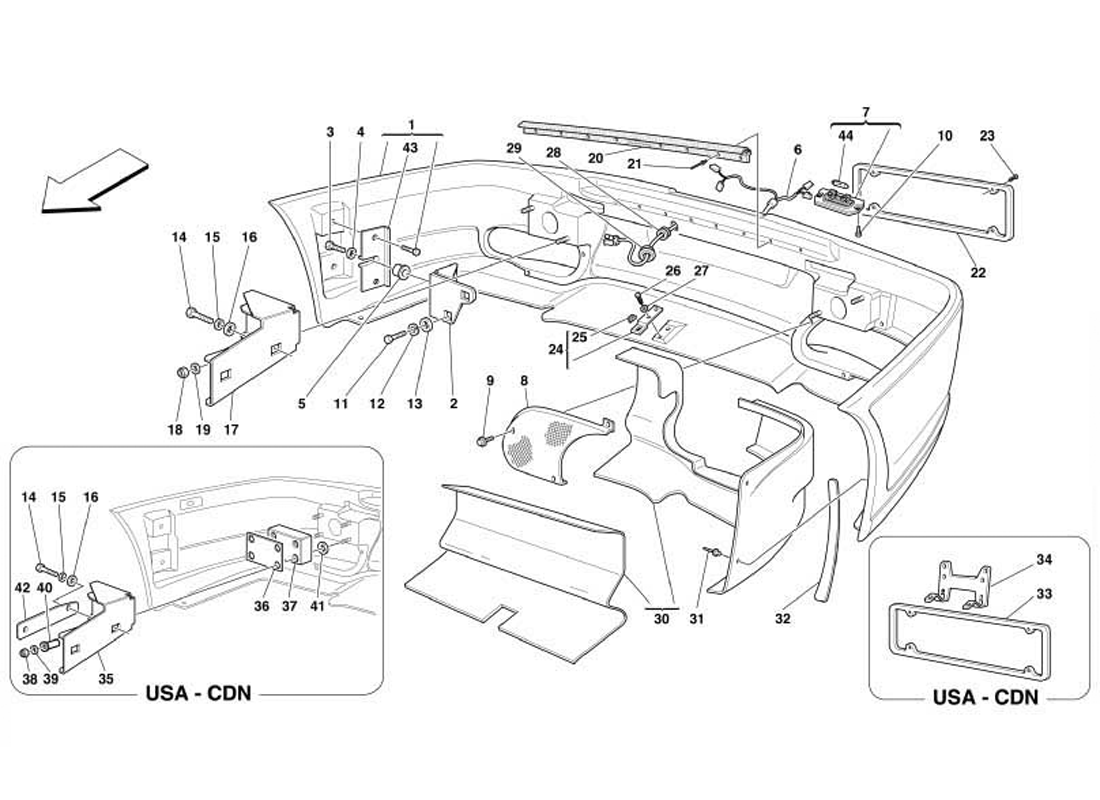 Schematic: Rear Bumper