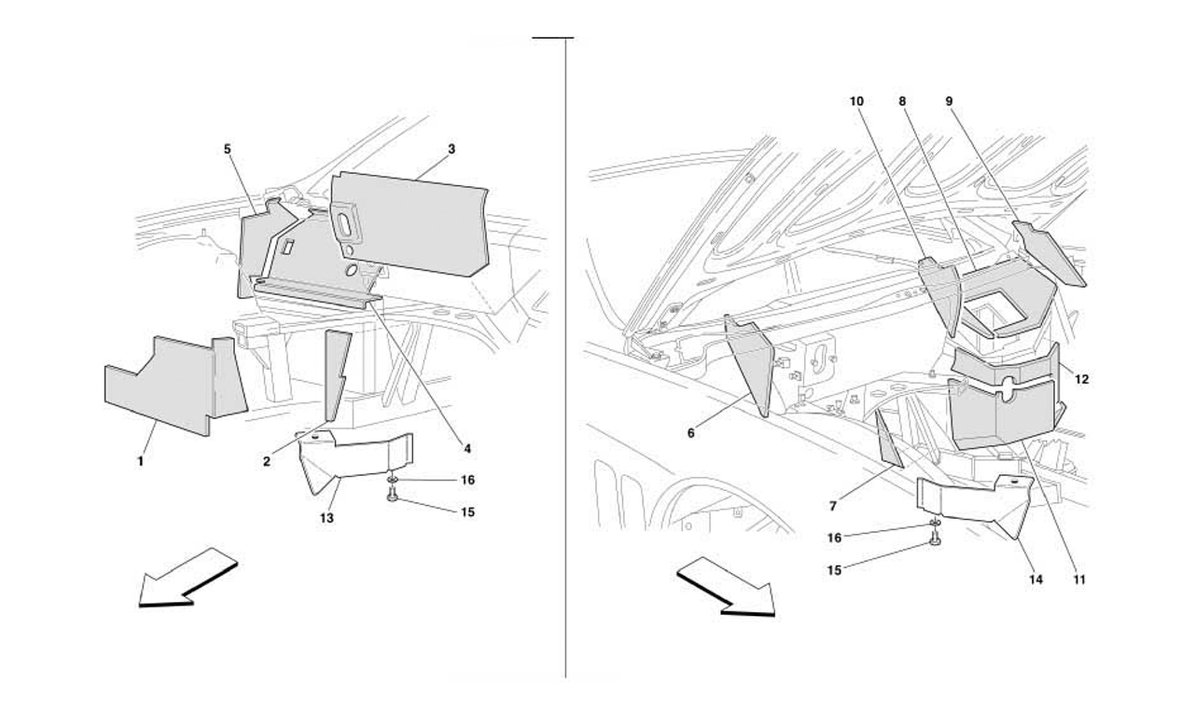 Schematic: Engine Compartment Fire-Proof Insulations -Not For Gd-