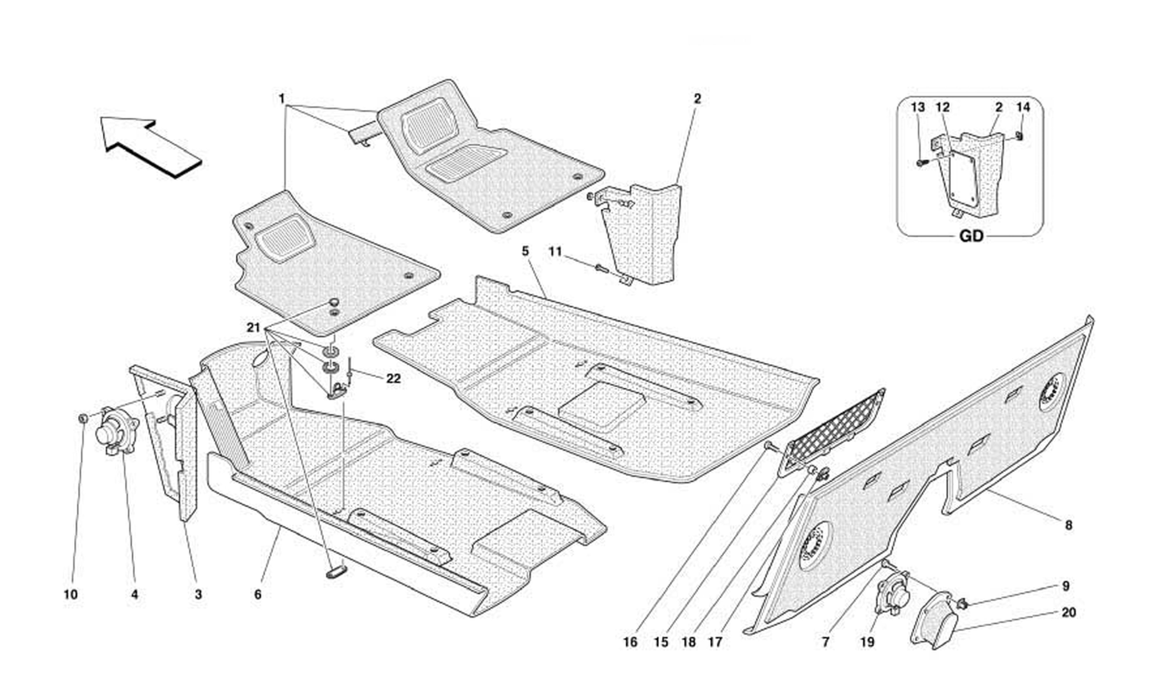 Schematic: Passengers Compartment Upholstery And Carpets