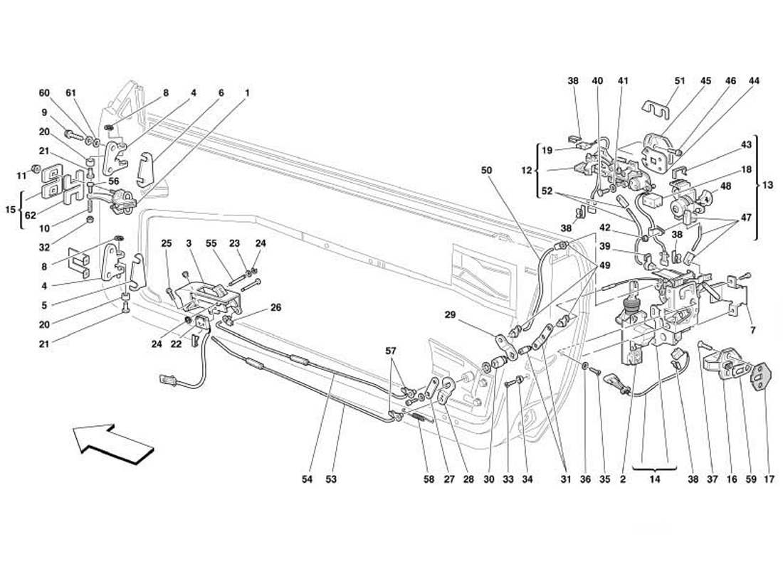 Schematic: Doors - Opening Control And Hinges