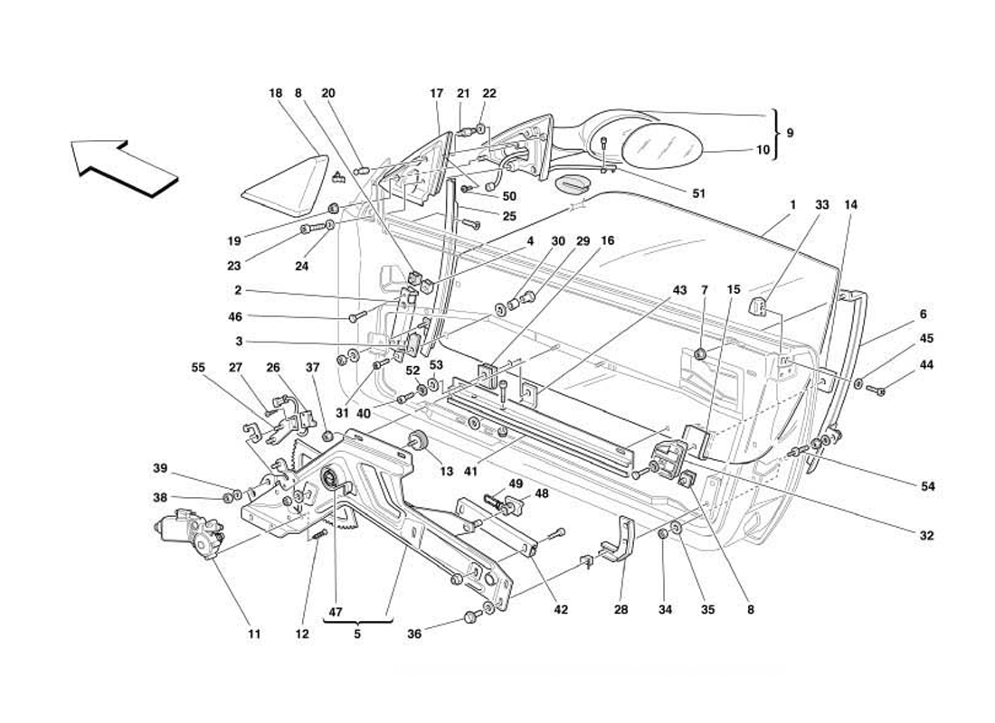 Schematic: Doors - Power Window And Rearview Mirror